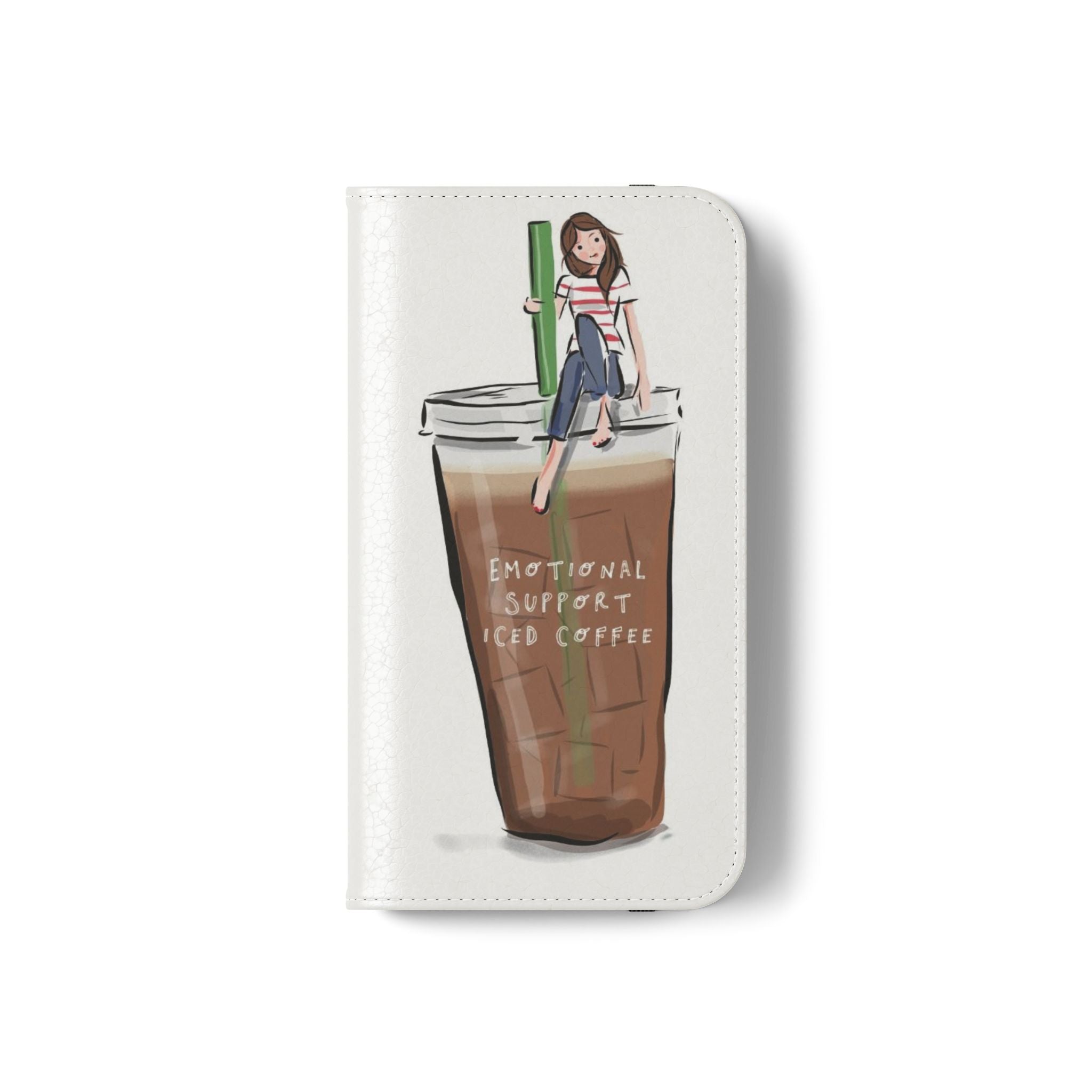 Flip Case — "Emotional Support Iced Coffee" Phone Wallet Case