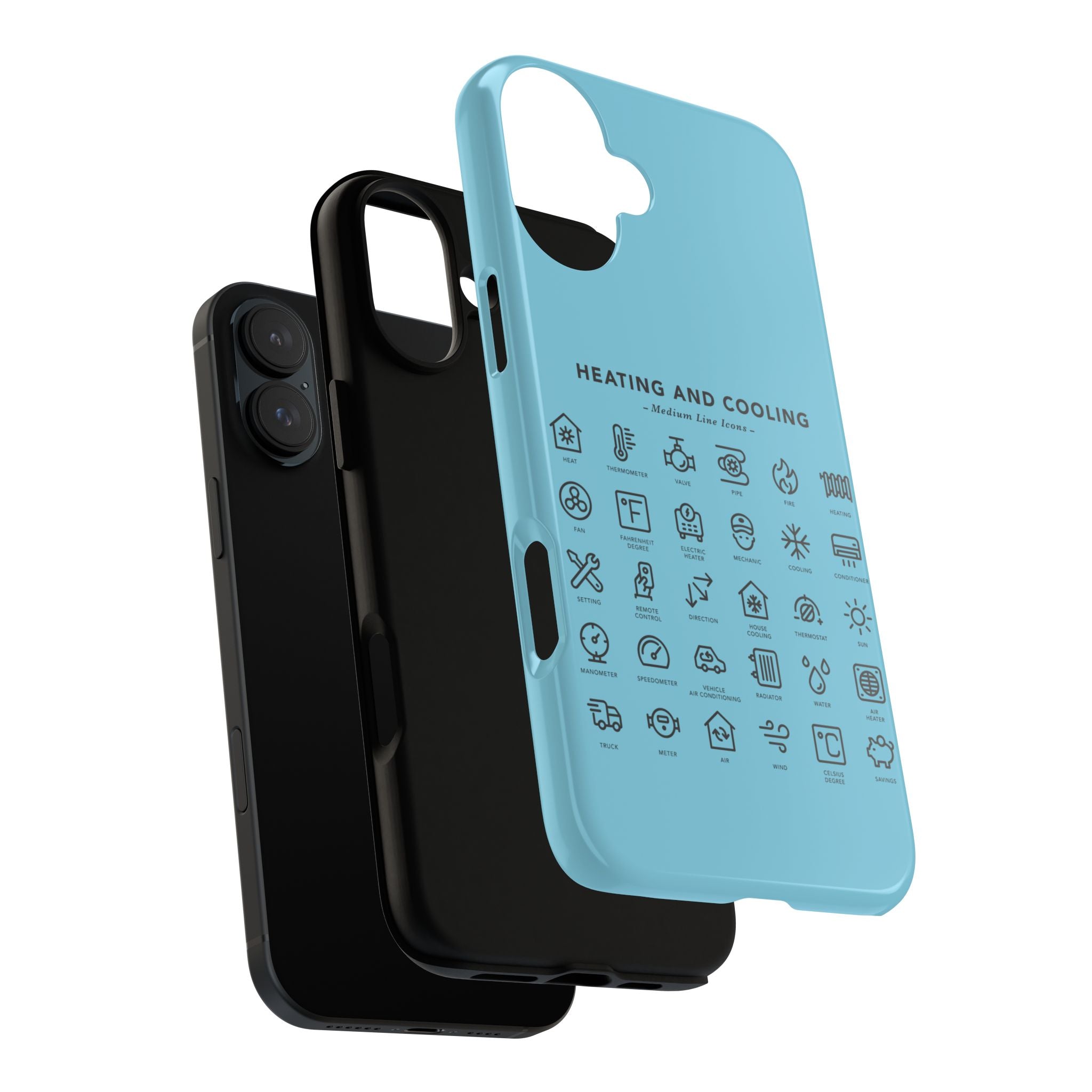 Heating and Cooling Icons Phone Case – HVAC Technician Protective Phone Cover