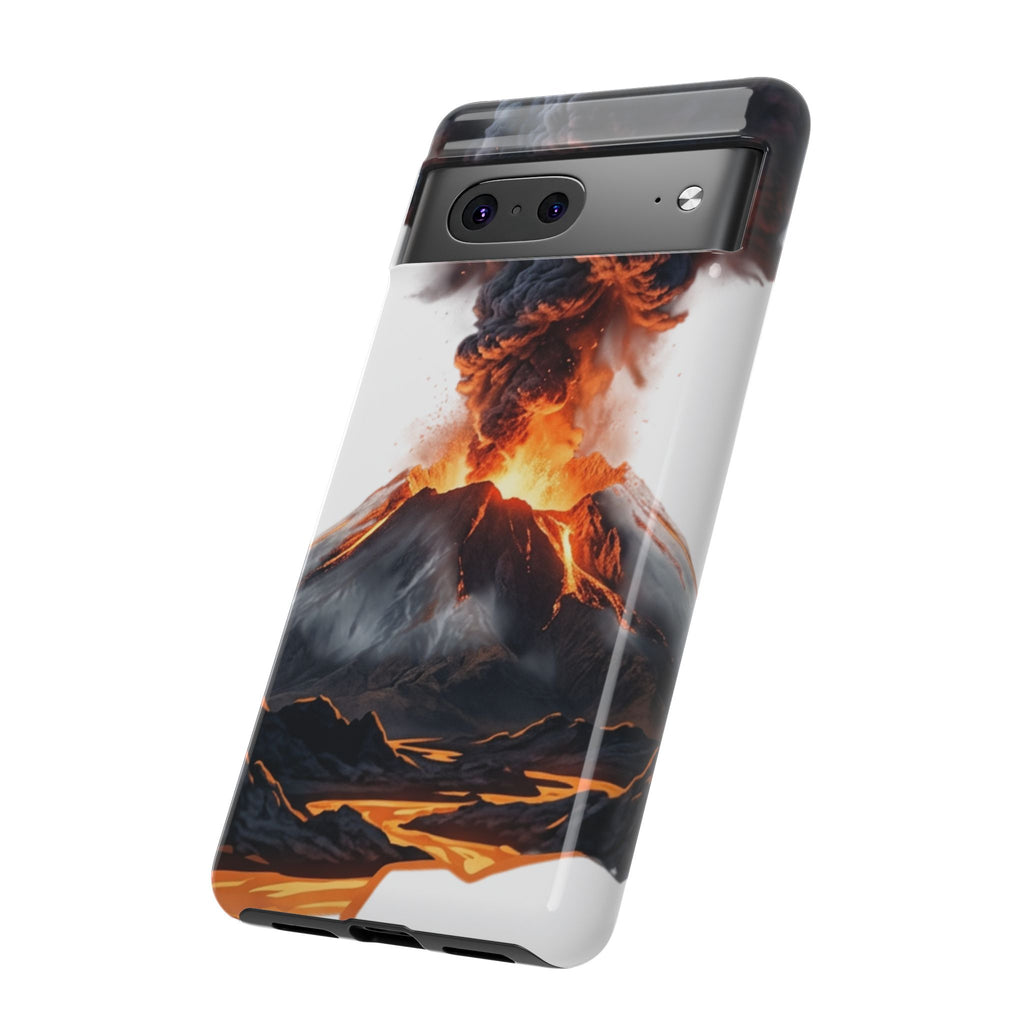 Volcano Eruption Tough Phone Case — Fiery Lava Protective Cover