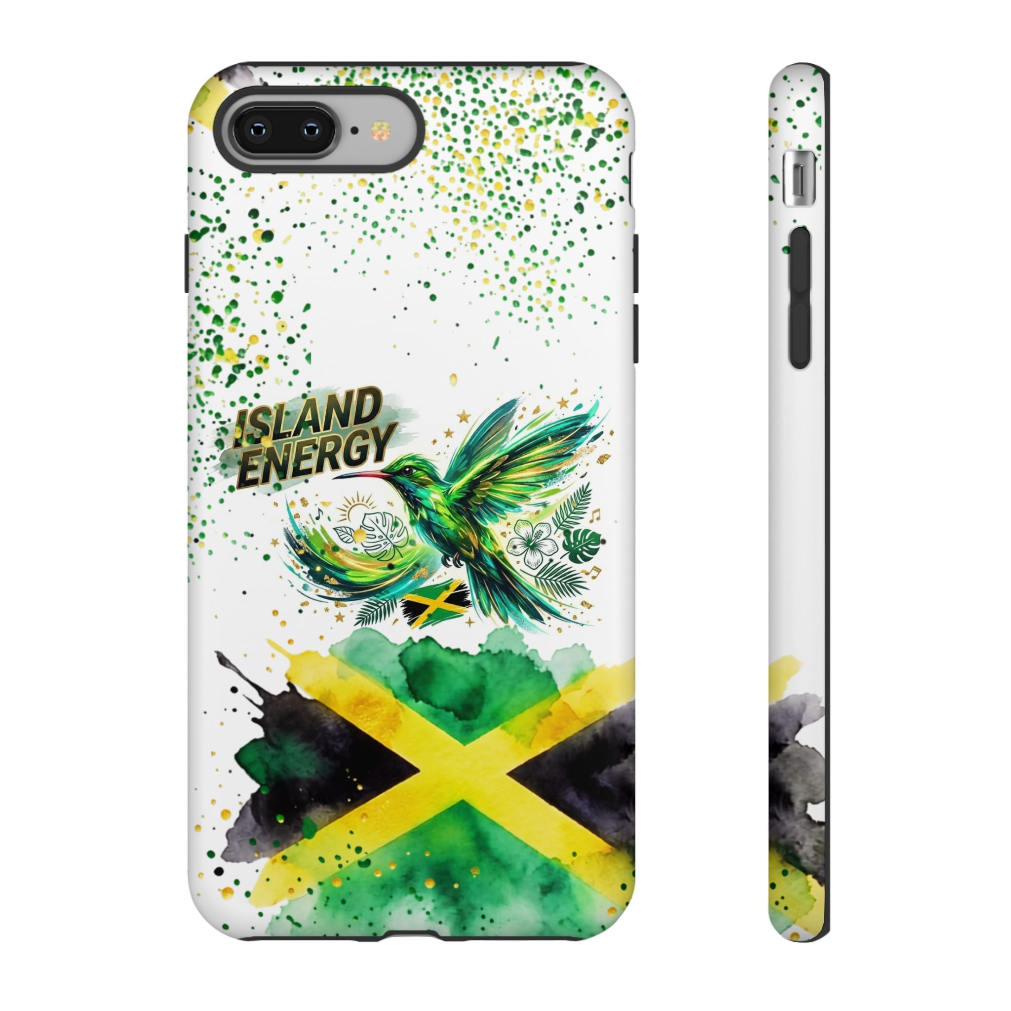 Island Energy Tough Phone Case — Colorful Hummingbird & Tropical Sunset Protective Cover