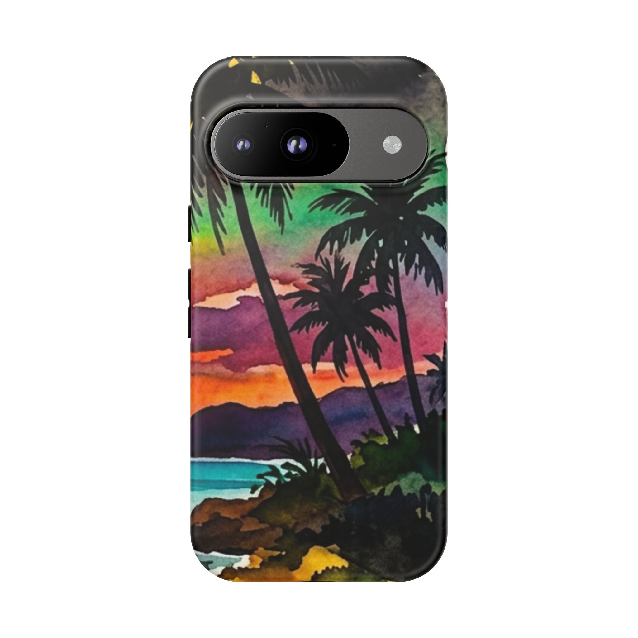 Tropical Sunset Phone Case – Palm Tree Beach Protective Cover