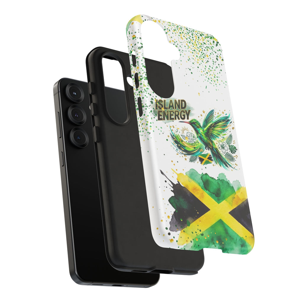 Island Energy Tough Phone Case — Colorful Hummingbird & Tropical Sunset Protective Cover