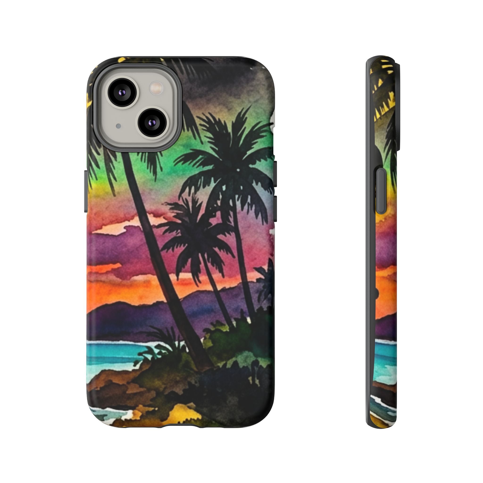 Tropical Sunset Phone Case – Palm Tree Beach Protective Cover
