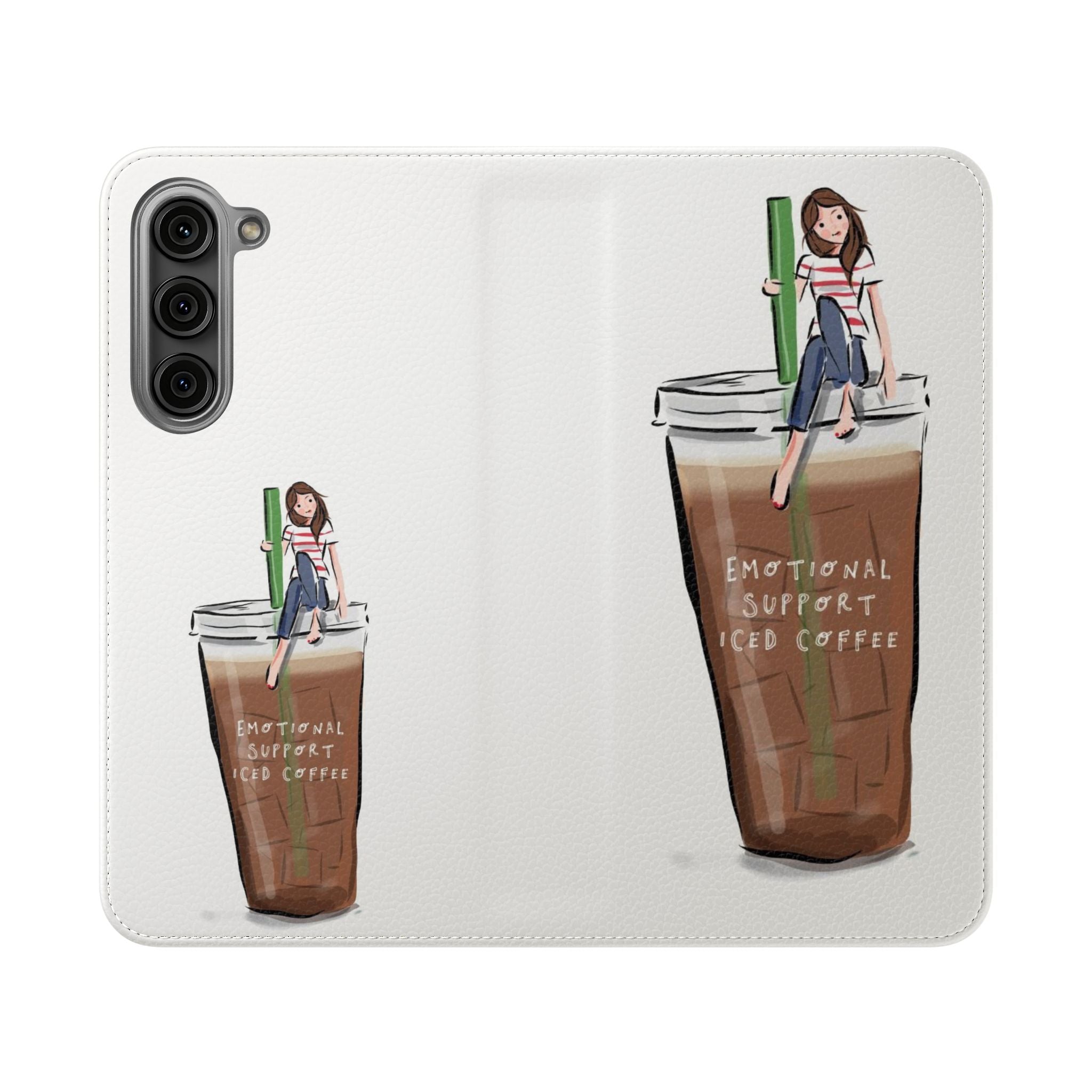 Flip Case — "Emotional Support Iced Coffee" Phone Wallet Case