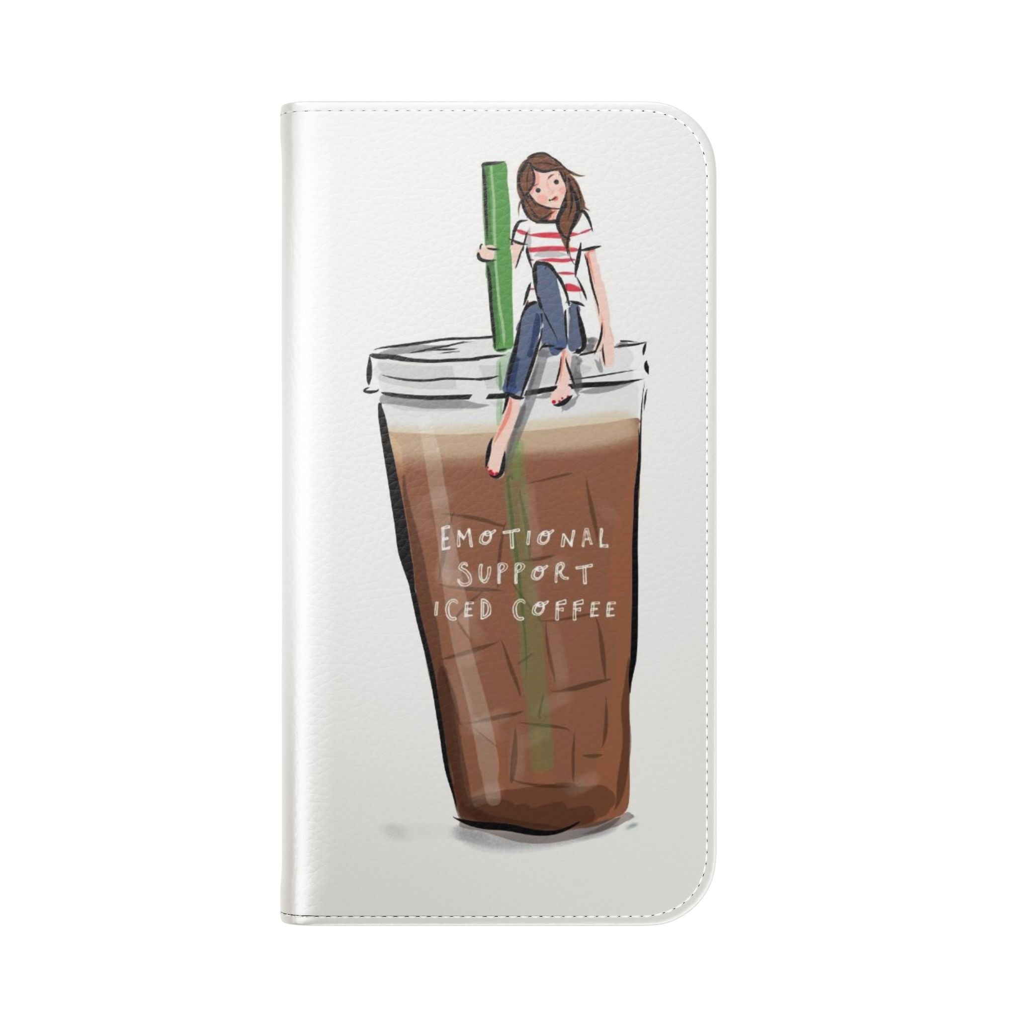 Flip Case — "Emotional Support Iced Coffee" Phone Wallet Case