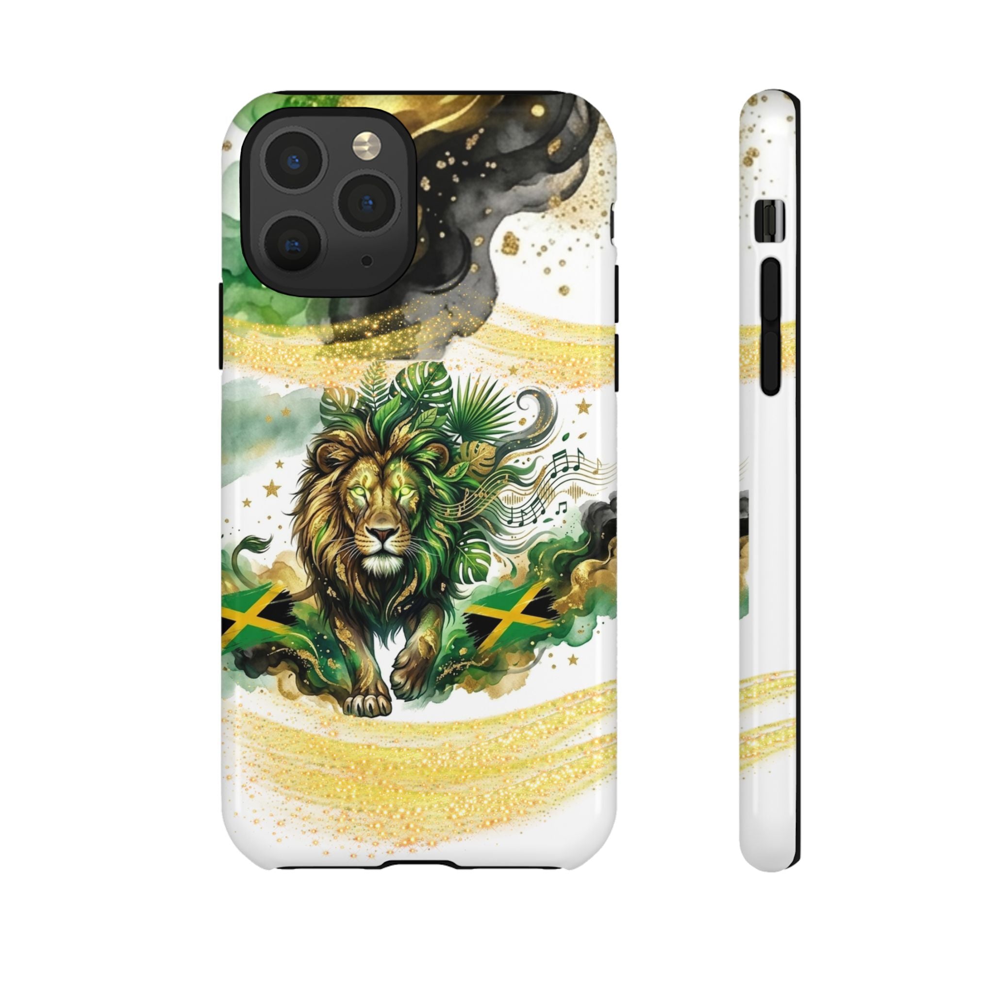 Reggae Lion Phone Case — Jamaican Flag Rasta Art Tough Phone Cover