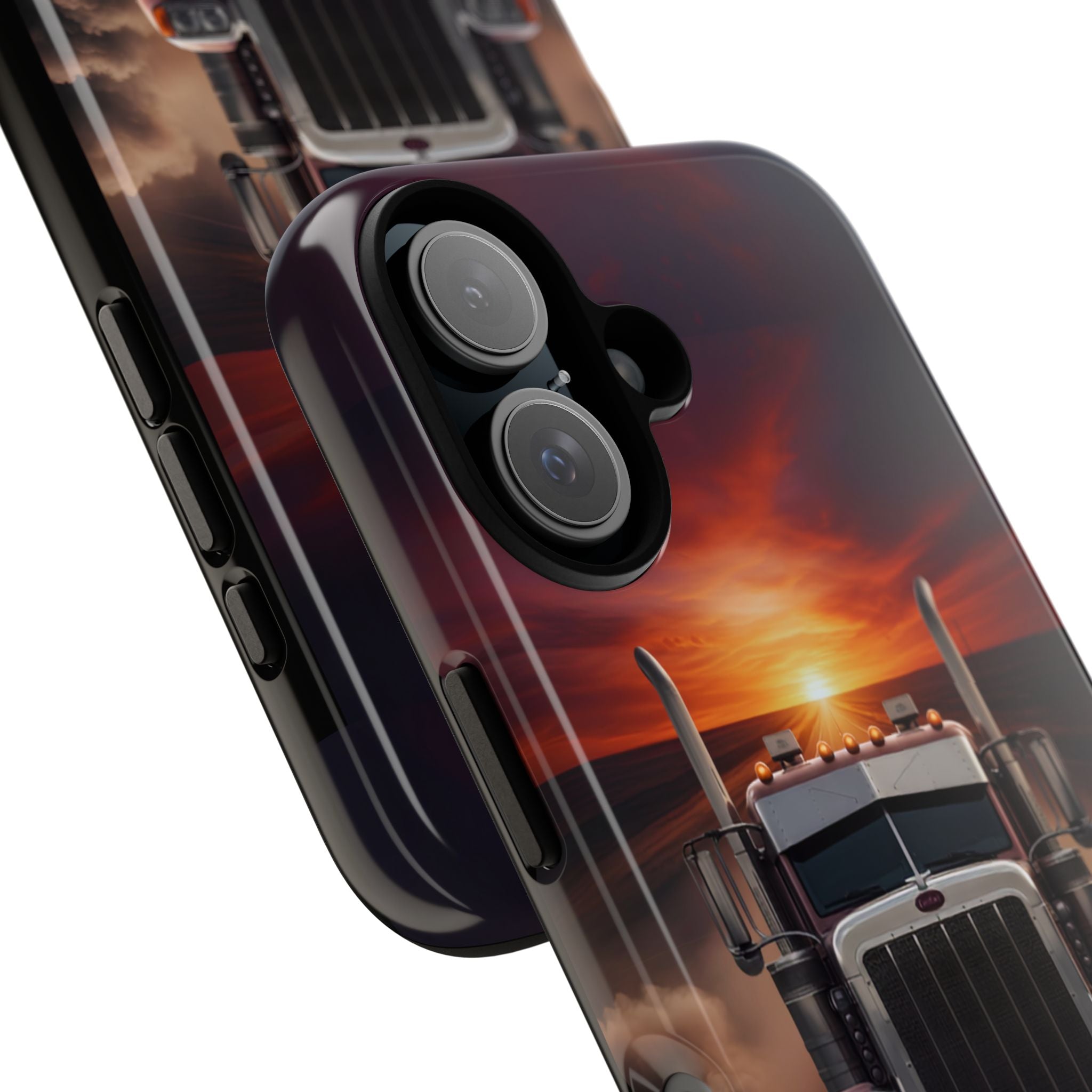 Truck Phone Case — "No Roads. No Limits." Sunset Semi Truck Protective Case
