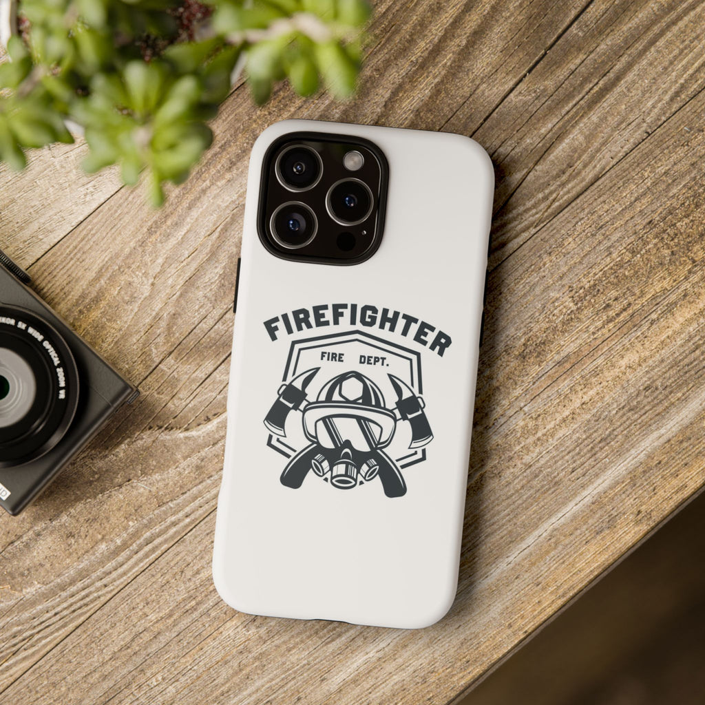 Firefighter Tough Phone Case — Fire Dept Helmet & Axes Protective Cover