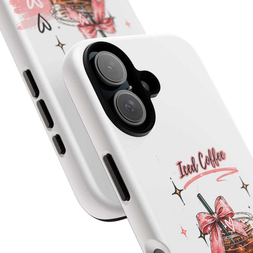 Iced Coffee Phone Case – Cute Pink Boba Design ("Iced coffee is my person")
