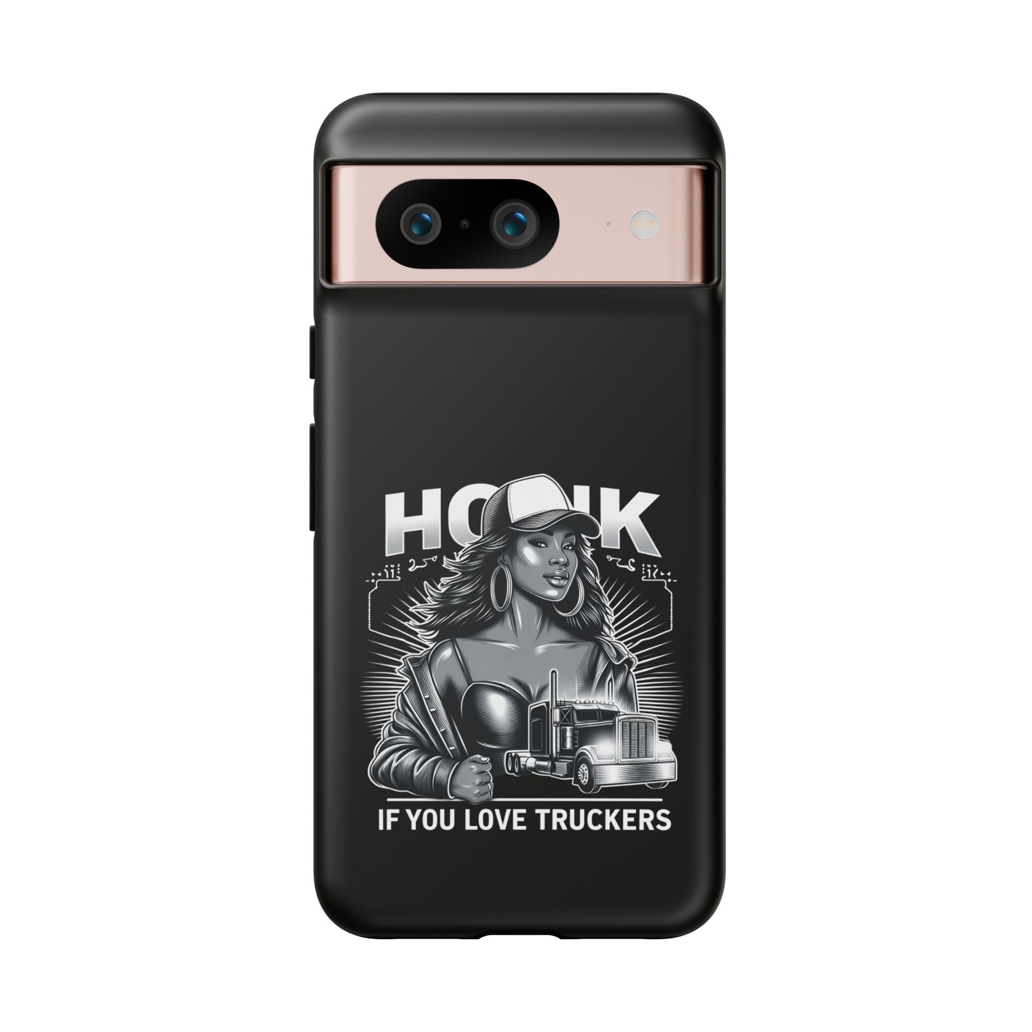 Phone Case — 'Honk' Trucker Girl Retro Semi Truck Protective Case
