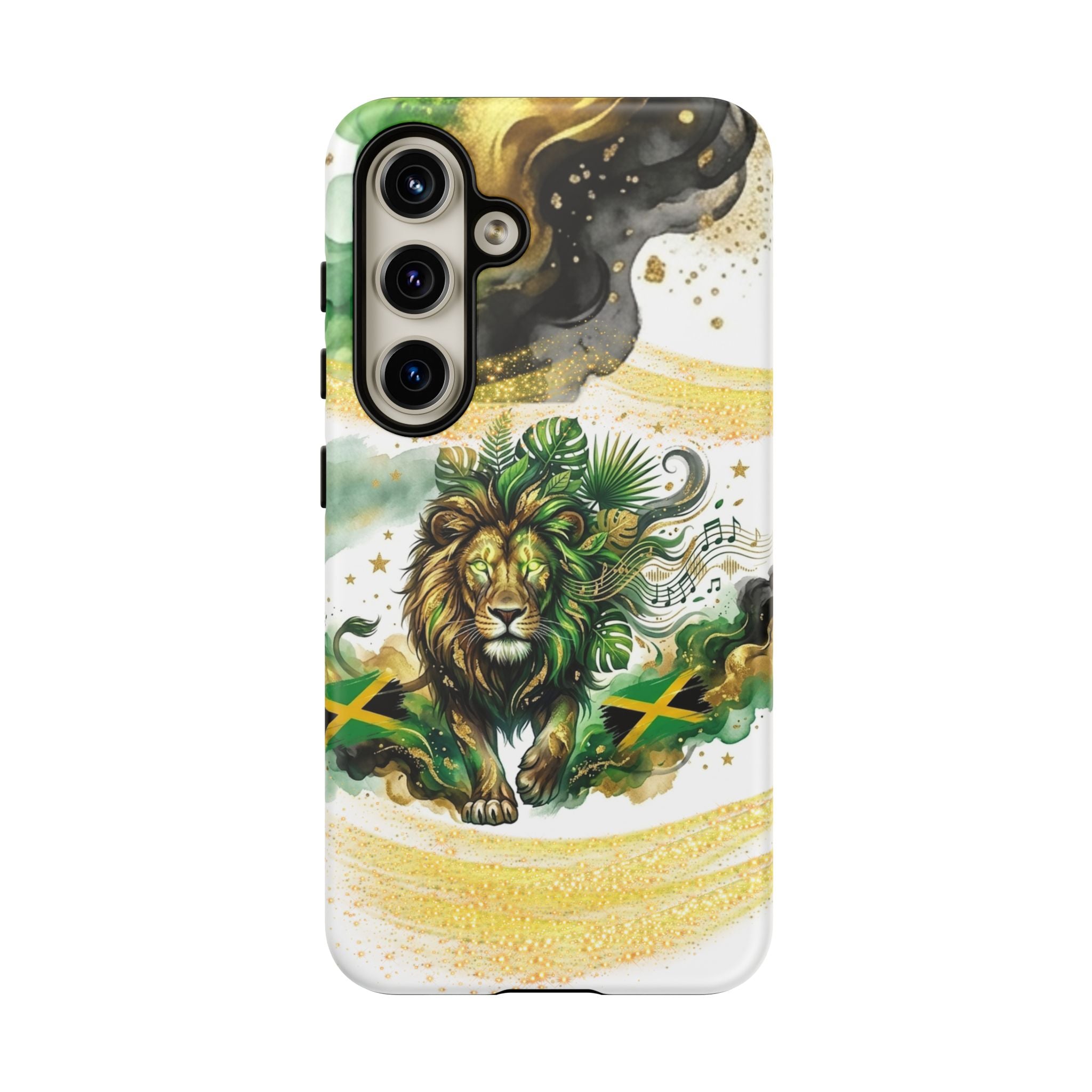 Reggae Lion Phone Case — Jamaican Flag Rasta Art Tough Phone Cover