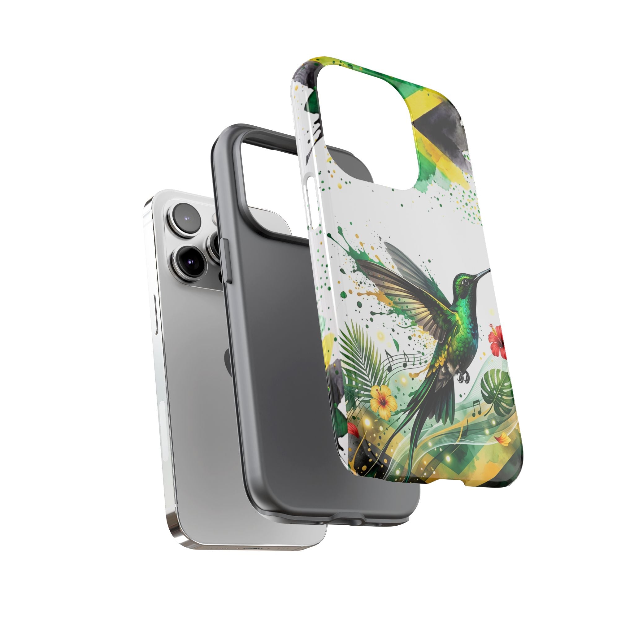 Hummingbird Jamaica Tough Phone Case – Tropical Floral Protective Cover