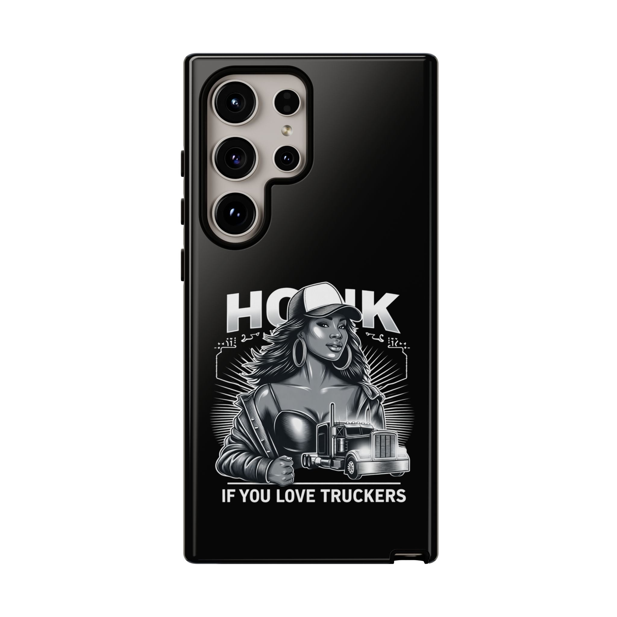 Phone Case — 'Honk' Trucker Girl Retro Semi Truck Protective Case