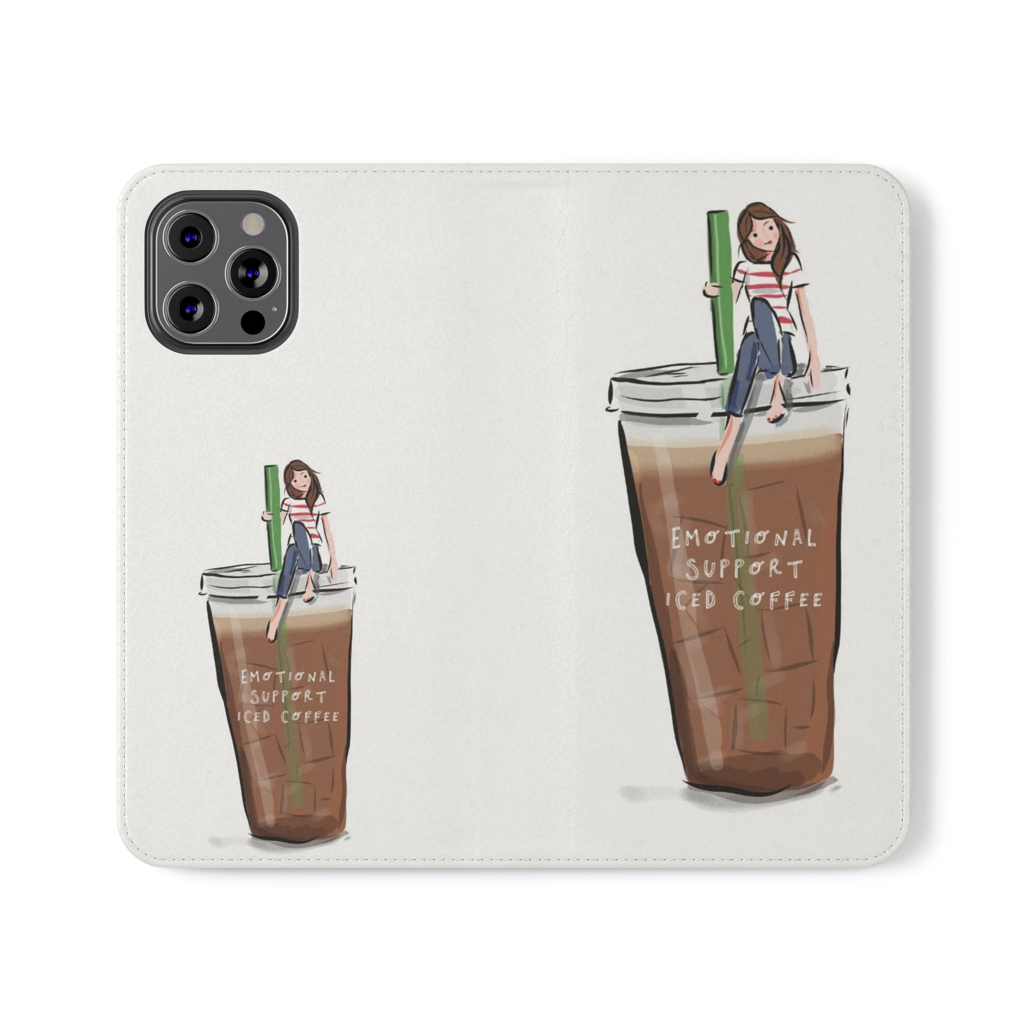Flip Case — "Emotional Support Iced Coffee" Phone Wallet Case
