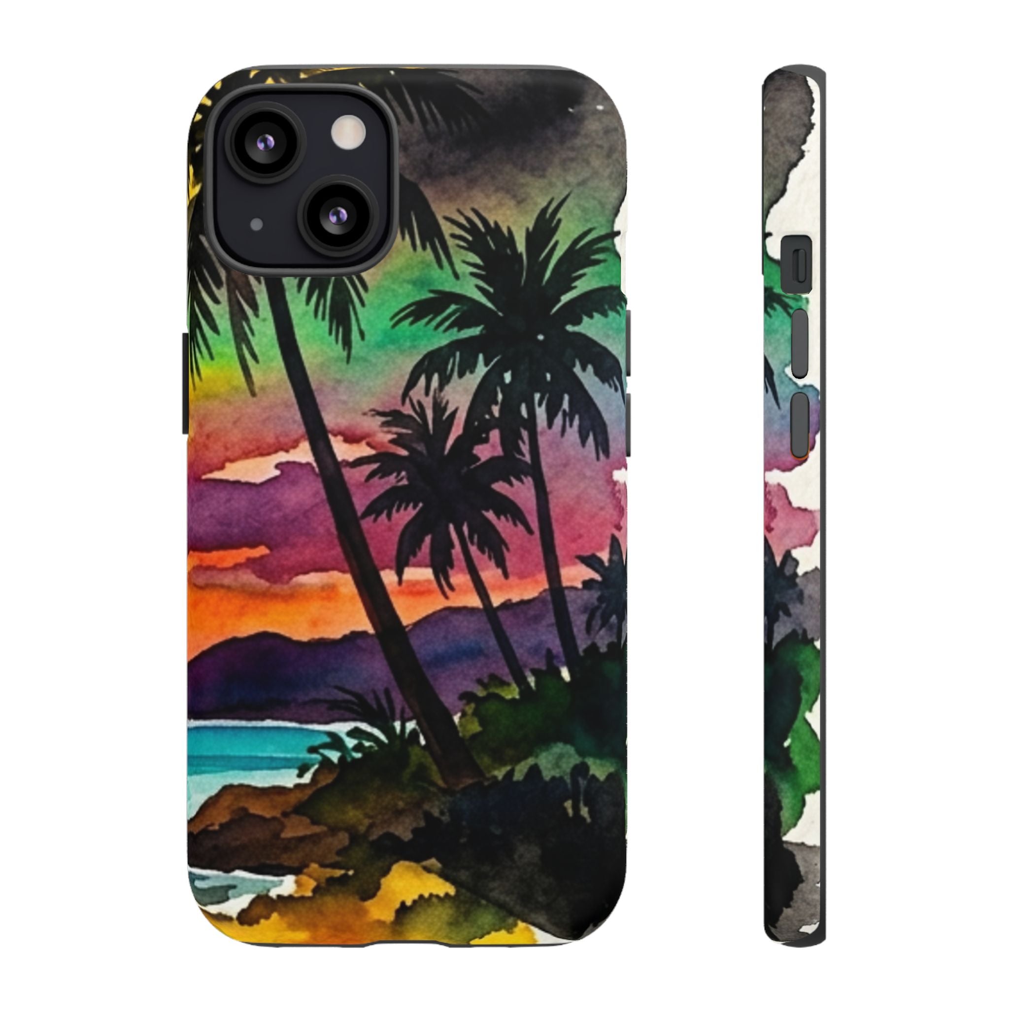 Tropical Sunset Phone Case – Palm Tree Beach Protective Cover