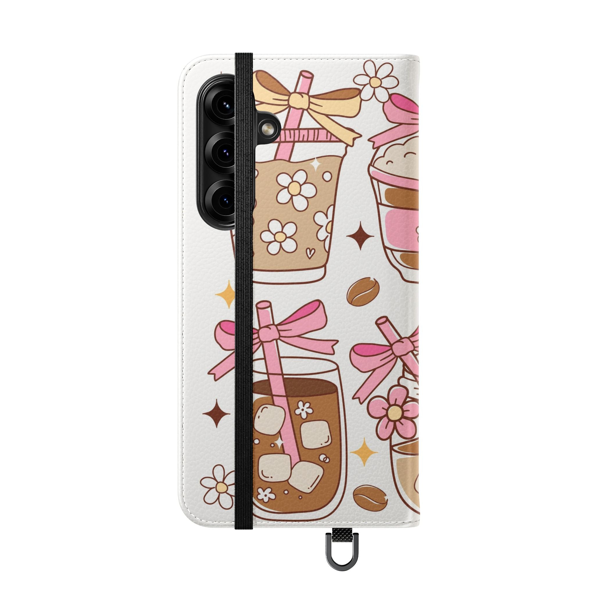 Cute Coffee & Latte Flip Phone Case – Cozy Boba & Dessert Wallet Cover