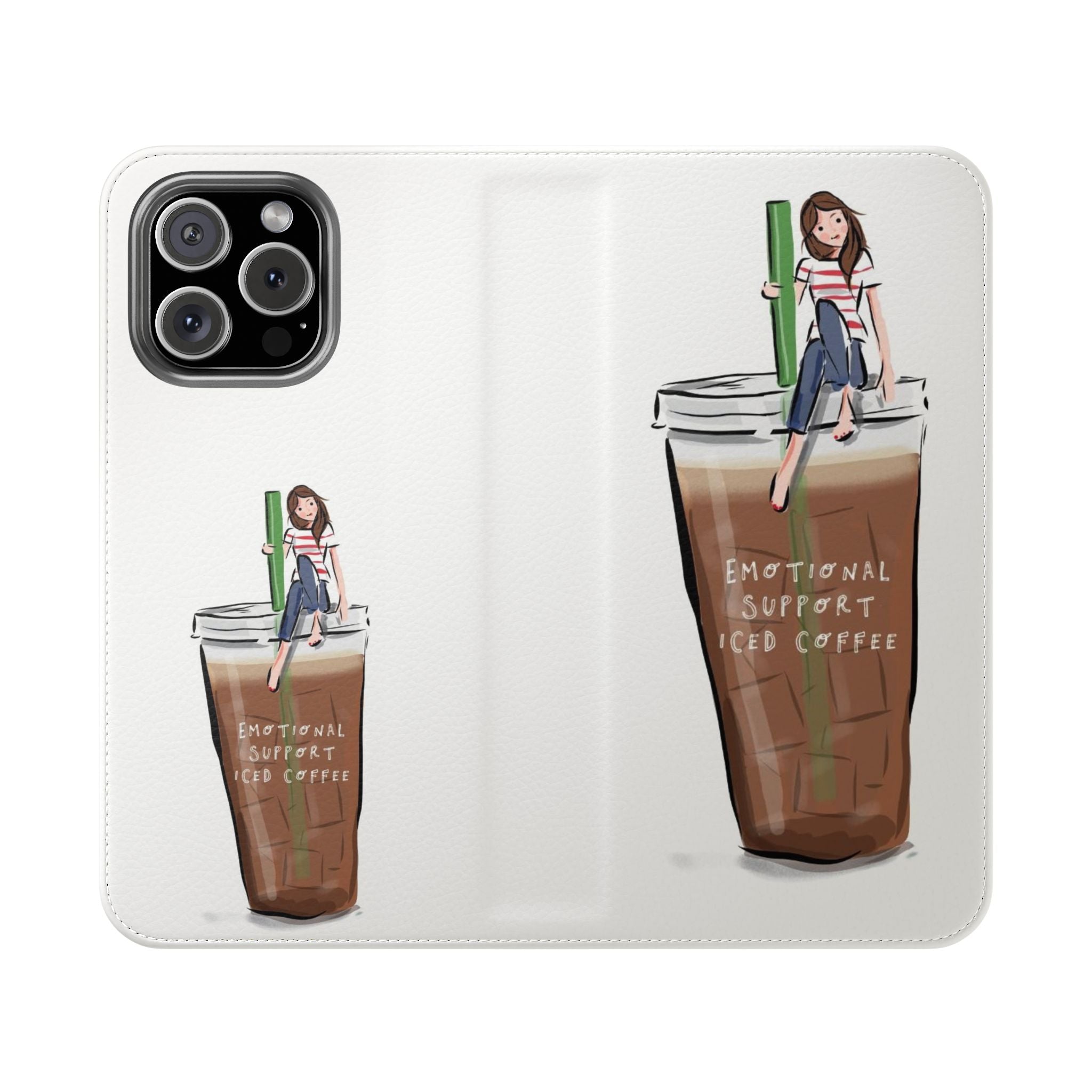 Flip Case — "Emotional Support Iced Coffee" Phone Wallet Case