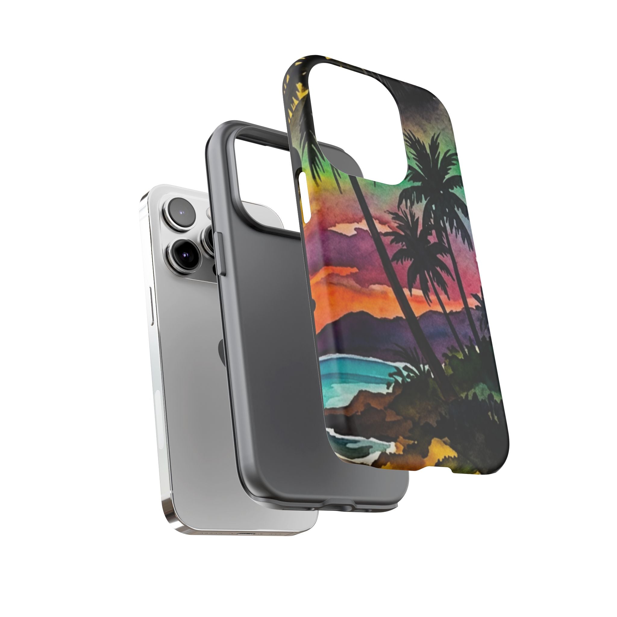 Tropical Sunset Phone Case – Palm Tree Beach Protective Cover