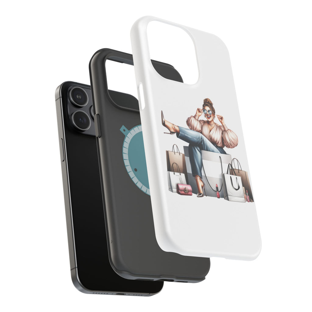 Magnetic Impact-Resistant Case — Luxury Shopper Goddess on Clouds Phone Cover