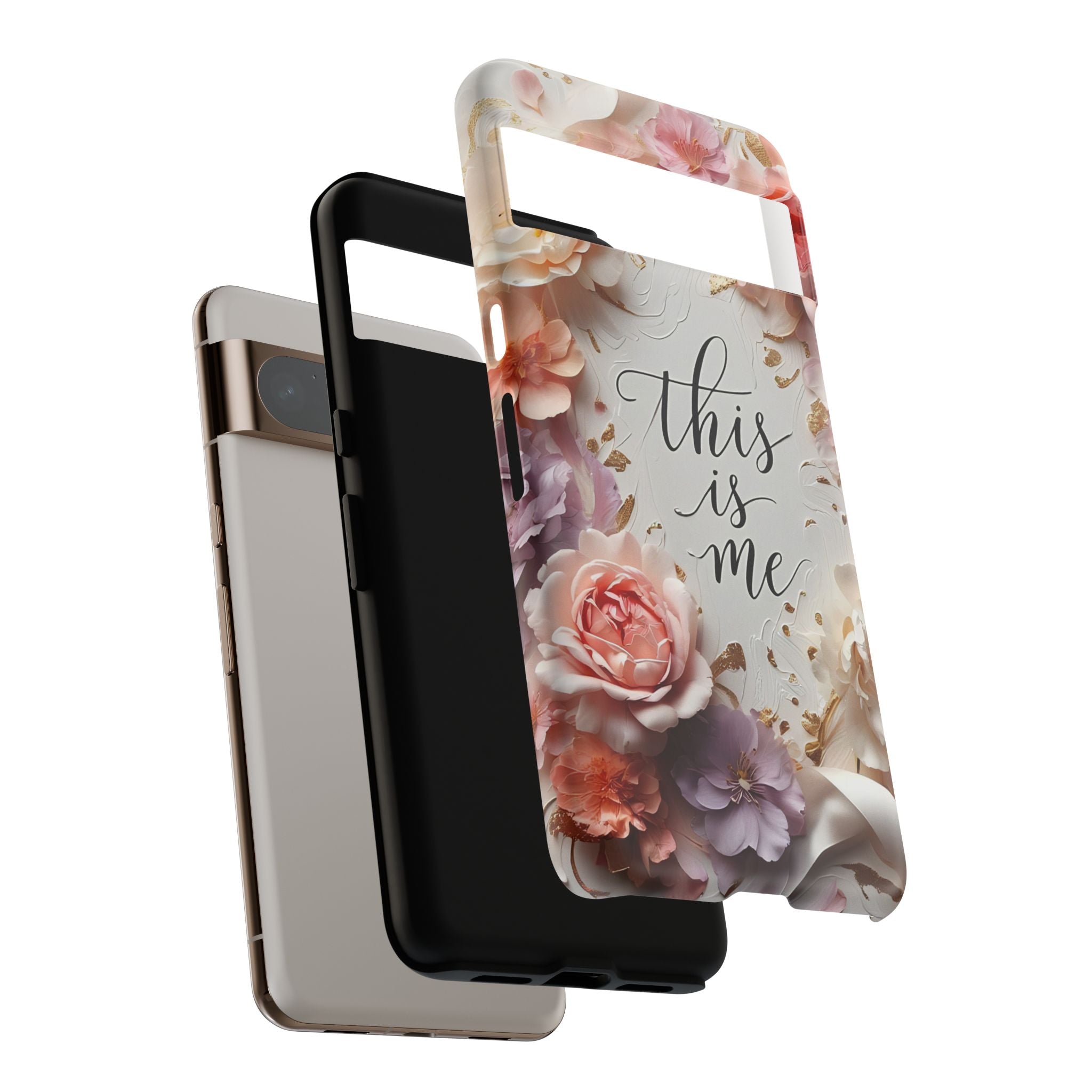 Floral "This Is Me" Tough Phone Case — Protective Floral iPhone Cover for Self-Expression, Gift for Her