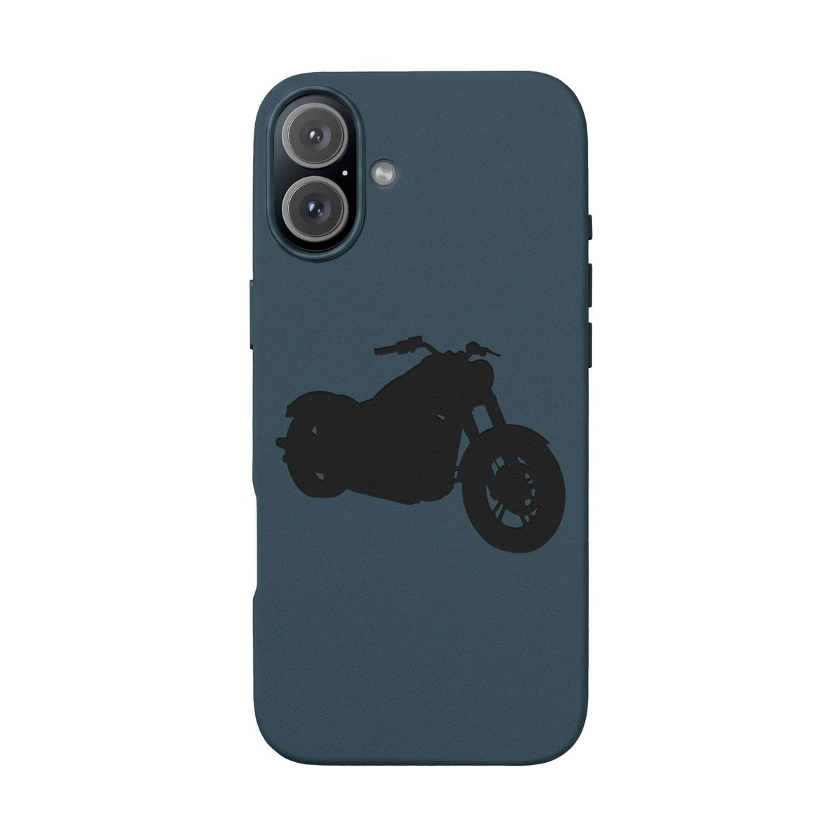 Engraved PU Leather Phone Case — Motorcycle Silhouette