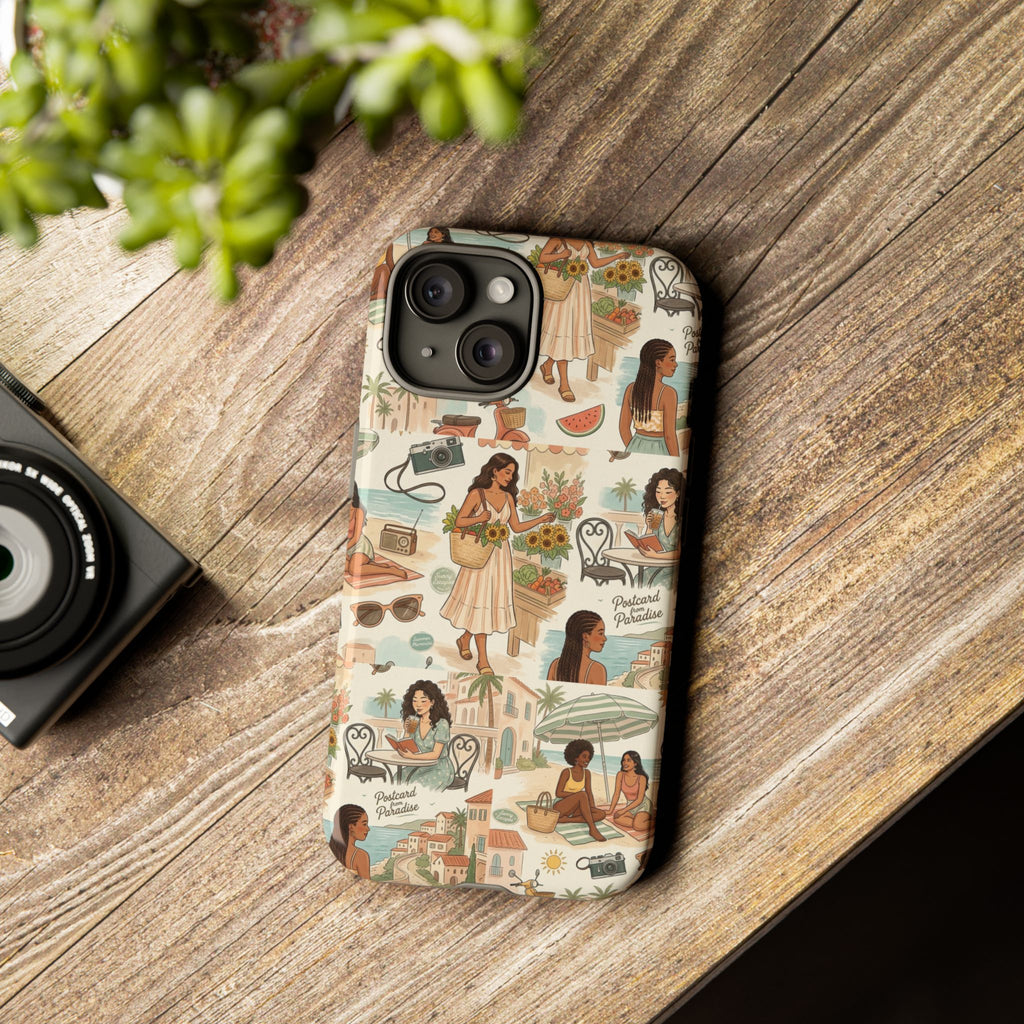 Tropical Vacation Phone Case — Vintage Beach Women Pattern