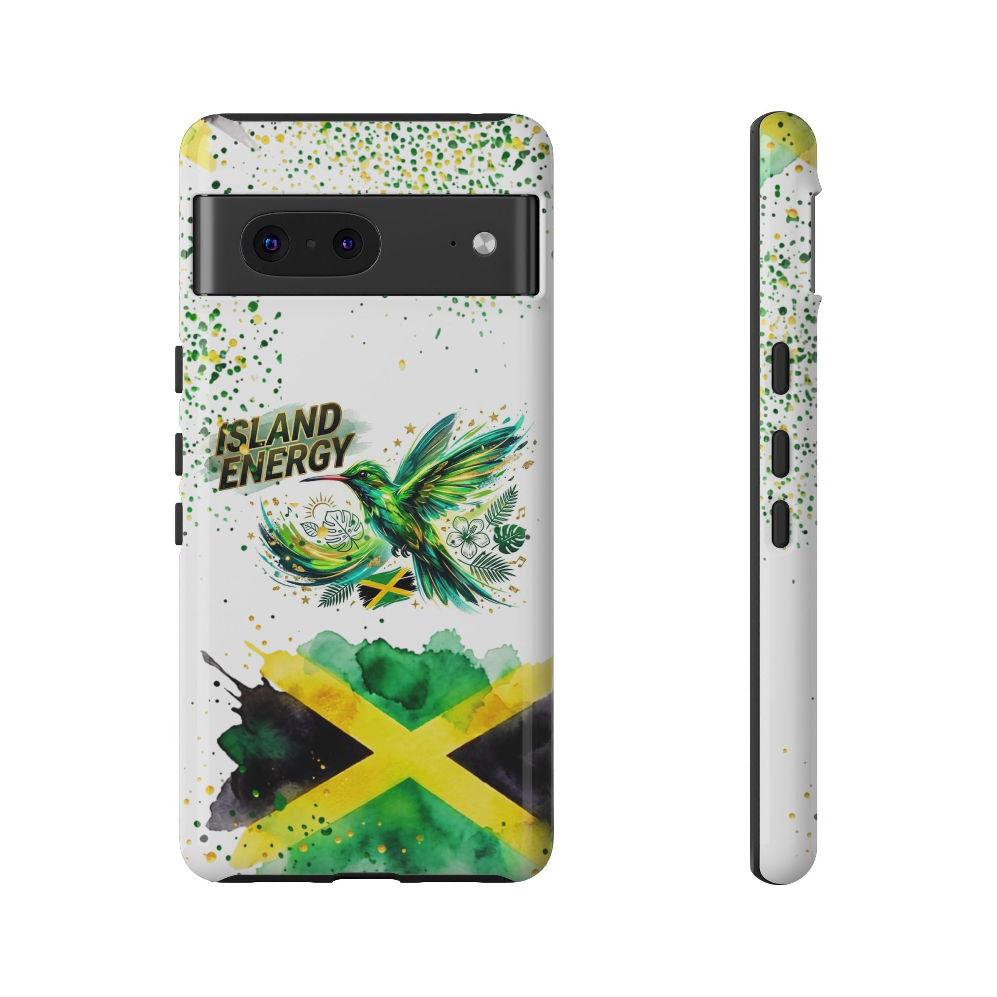 Island Energy Tough Phone Case — Colorful Hummingbird & Tropical Sunset Protective Cover