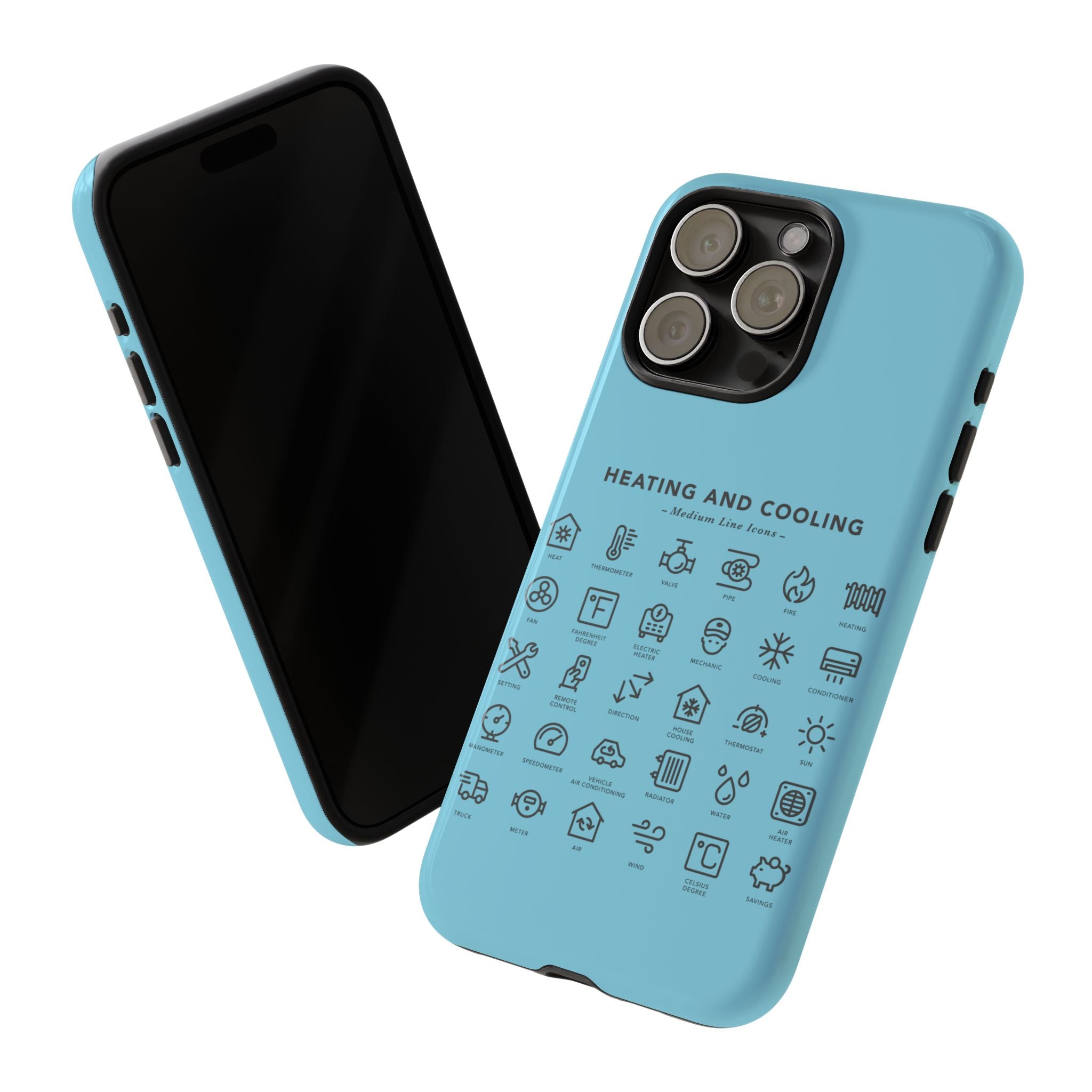 Heating and Cooling Icons Phone Case – HVAC Technician Protective Phone Cover
