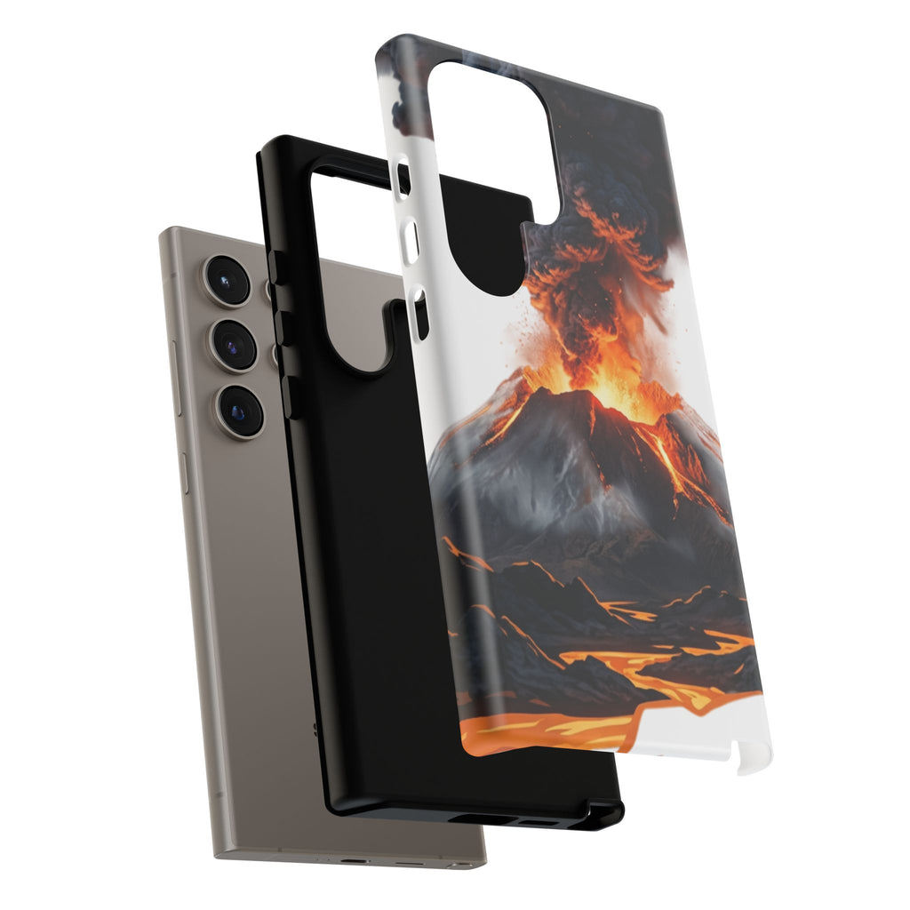 Volcano Eruption Tough Phone Case — Fiery Lava Protective Cover
