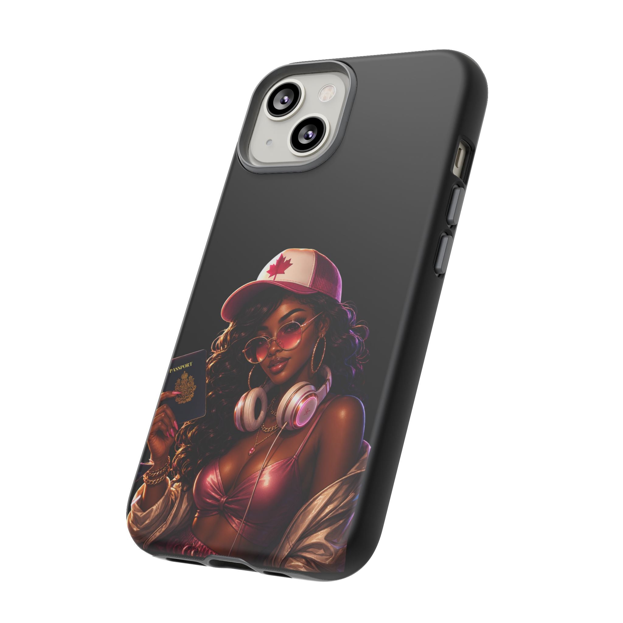 Phone Case — Stylish Urban Woman Design with Maple Cap