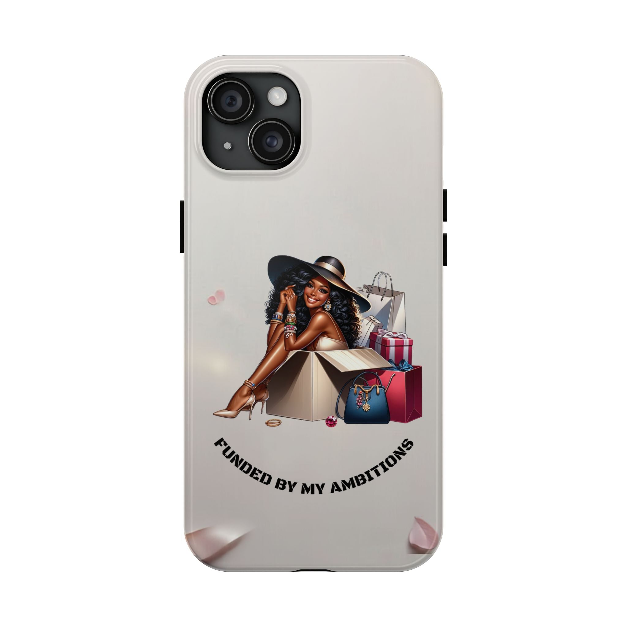 Chic Shopper Tough Phone Case — Stylish Black Woman with Shopping Bags
