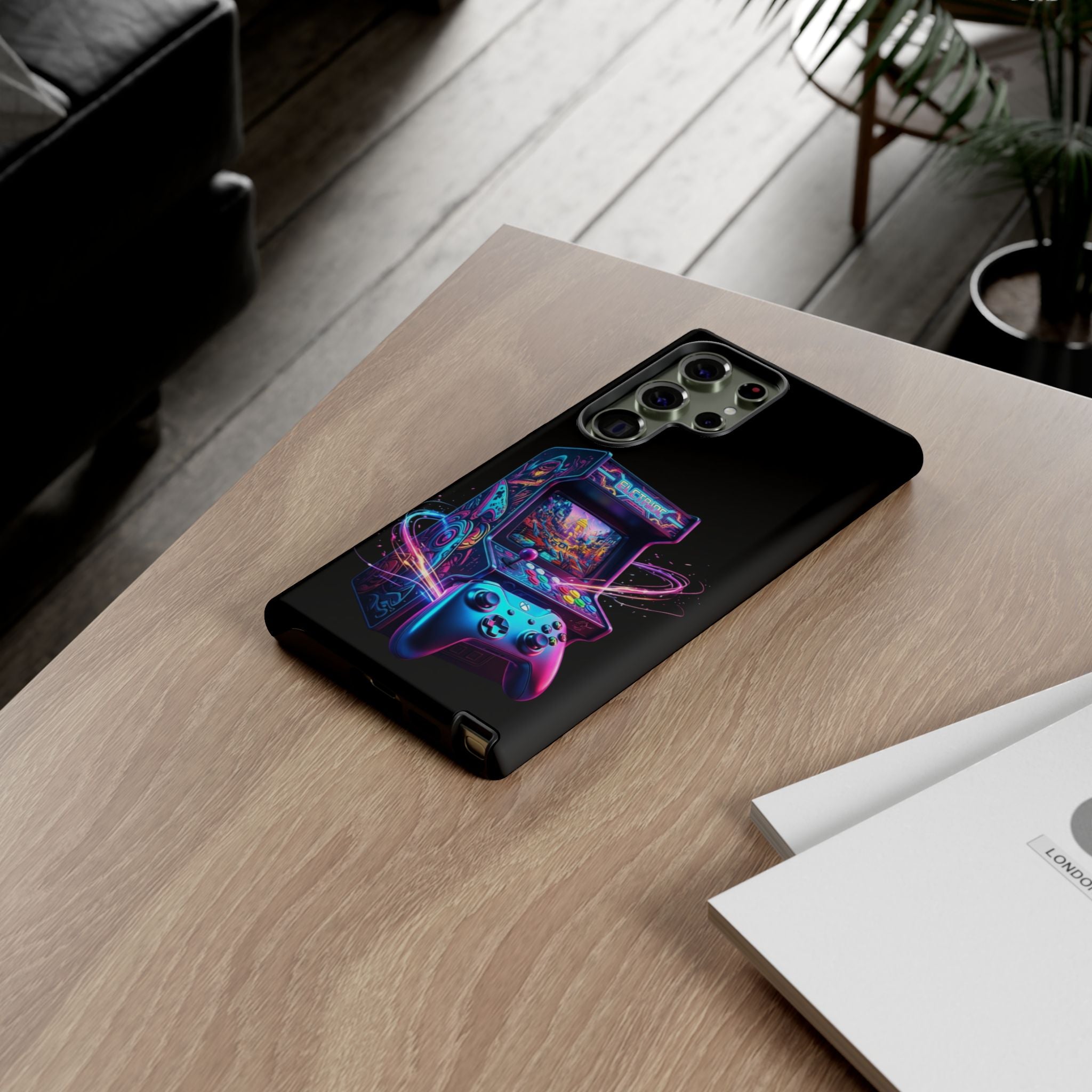 Retro Arcade Phone Case — Neon Gaming Controller Design