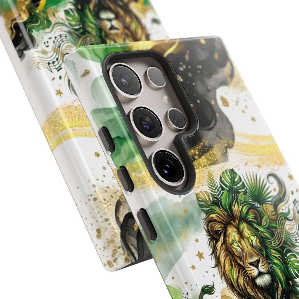Reggae Lion Phone Case — Jamaican Flag Rasta Art Tough Phone Cover