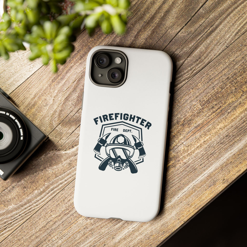 Firefighter Tough Phone Case — Fire Dept Helmet & Axes Protective Cover