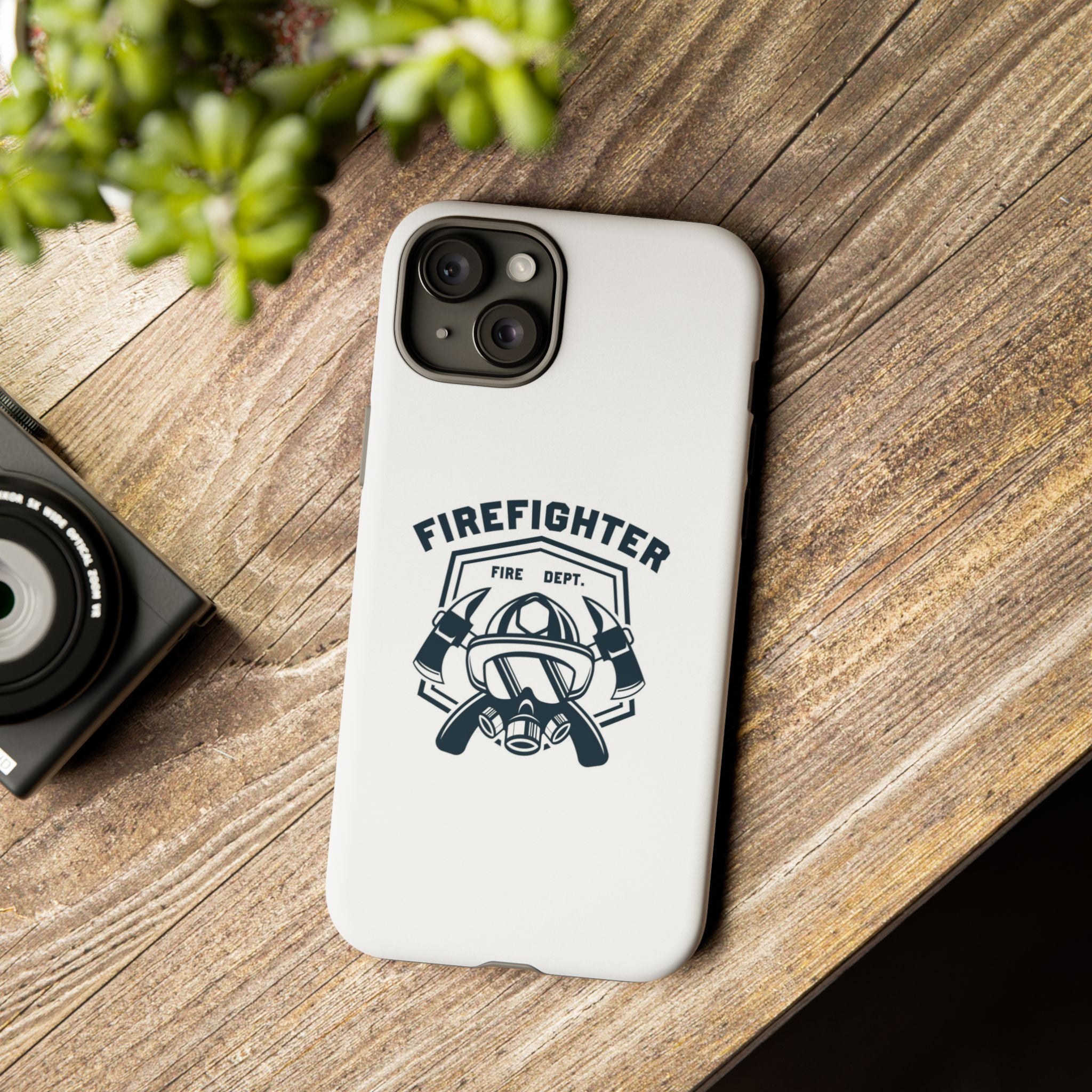 Firefighter Tough Phone Case — Fire Dept Helmet & Axes Protective Cover