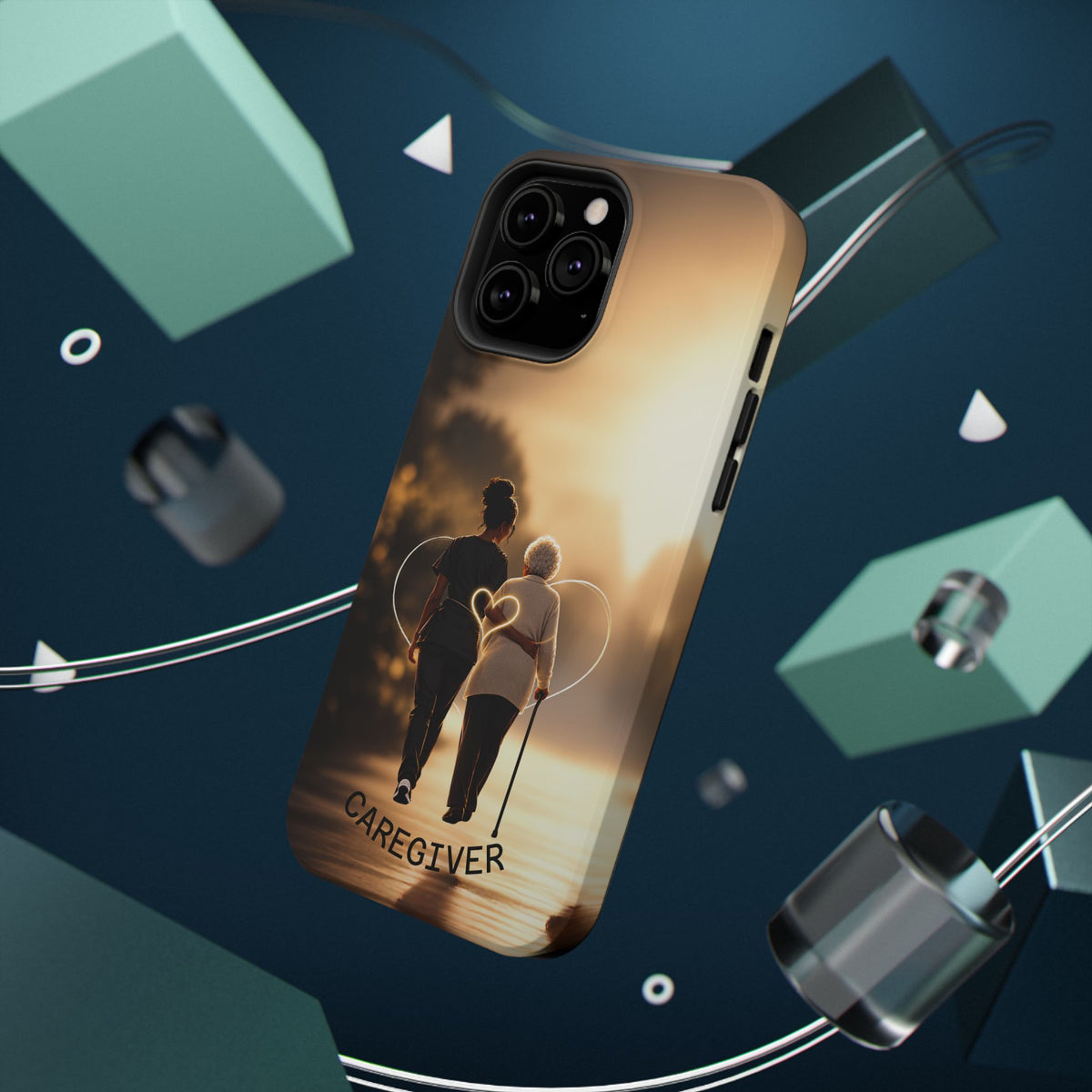 Caregiver Phone Case — Impact-Resistant Protective Case with Heart Design