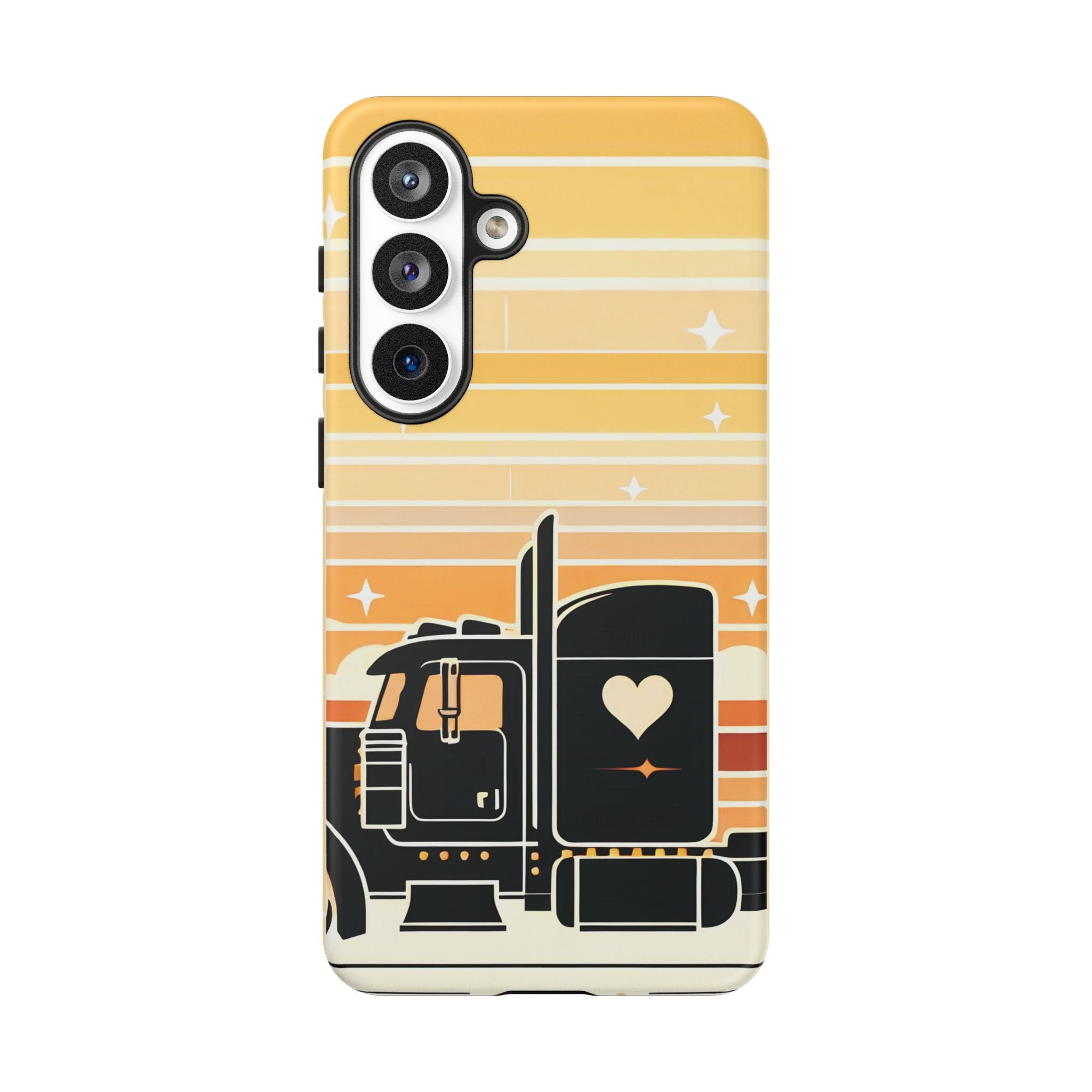 Trucker Heart Phone Case — Retro Semi Truck Protective Phone Cover