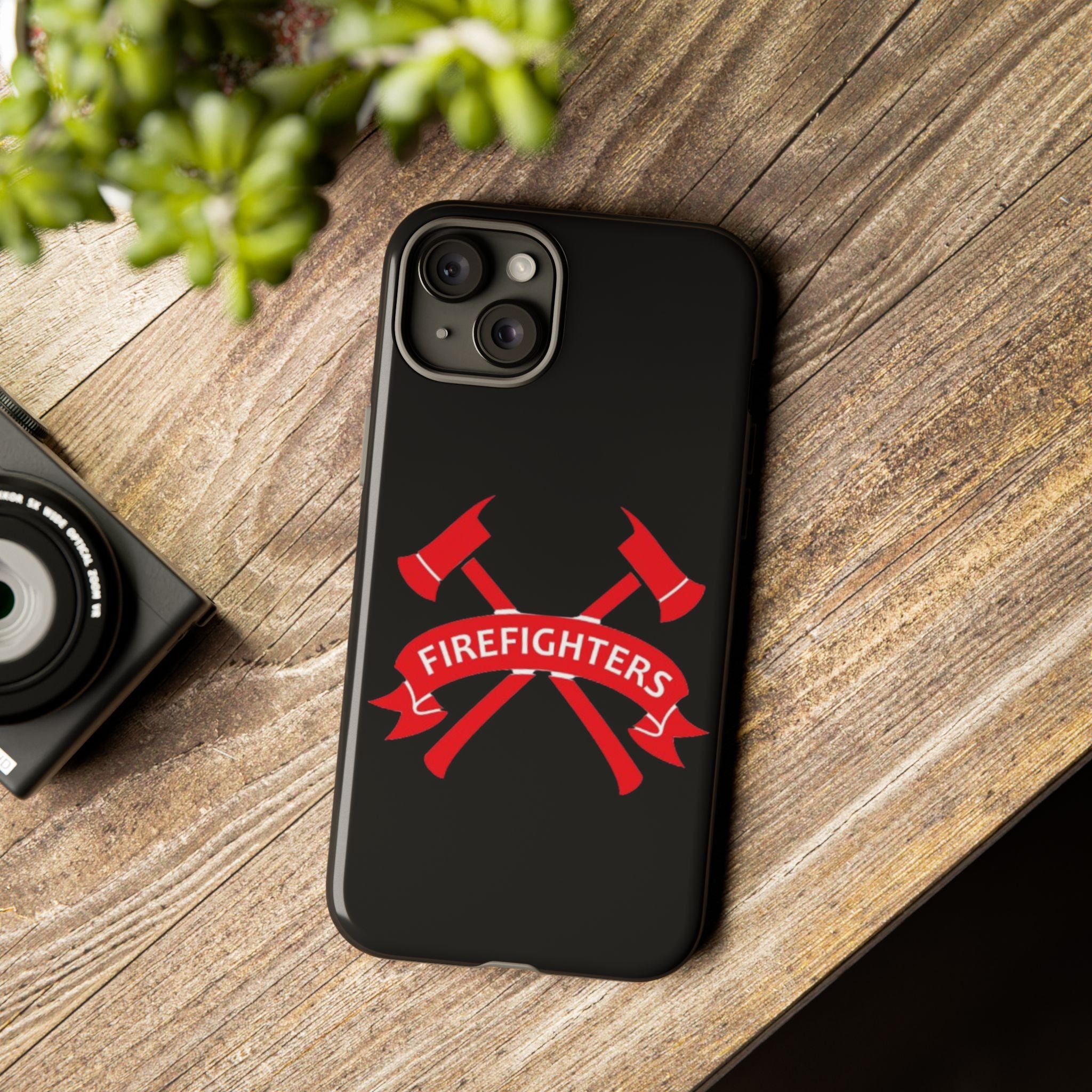 Firefighters Tough Phone Case — Red Crossed Axes Design