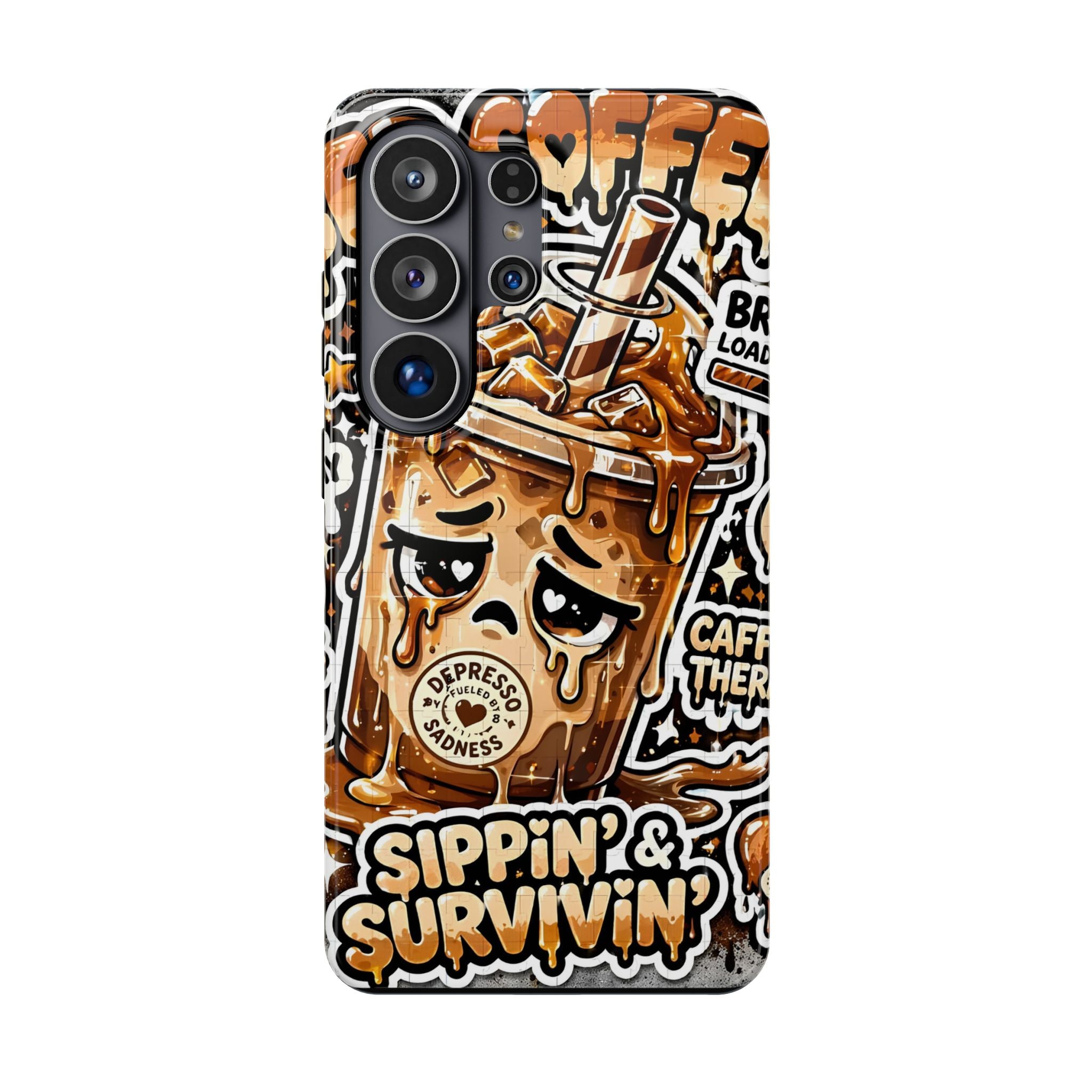 Iced Coffee Phone Case — “Sippin' & Survivin'” Magnetic Impact-Resistant Case