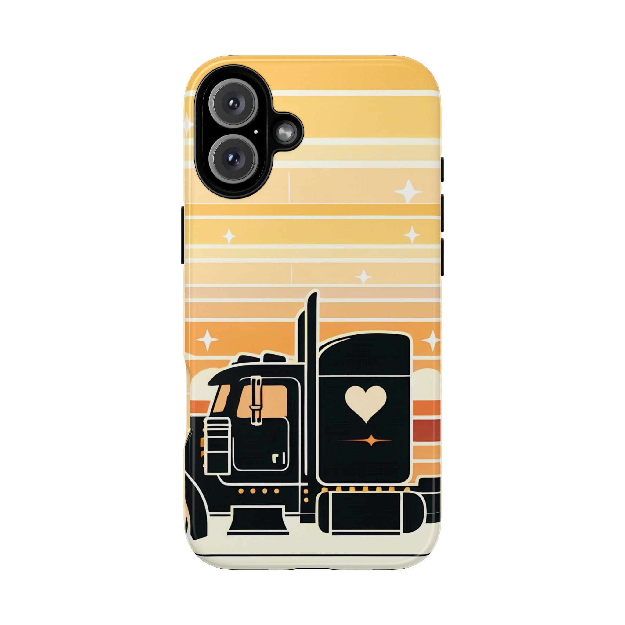 Trucker Heart Phone Case — Retro Semi Truck Protective Phone Cover
