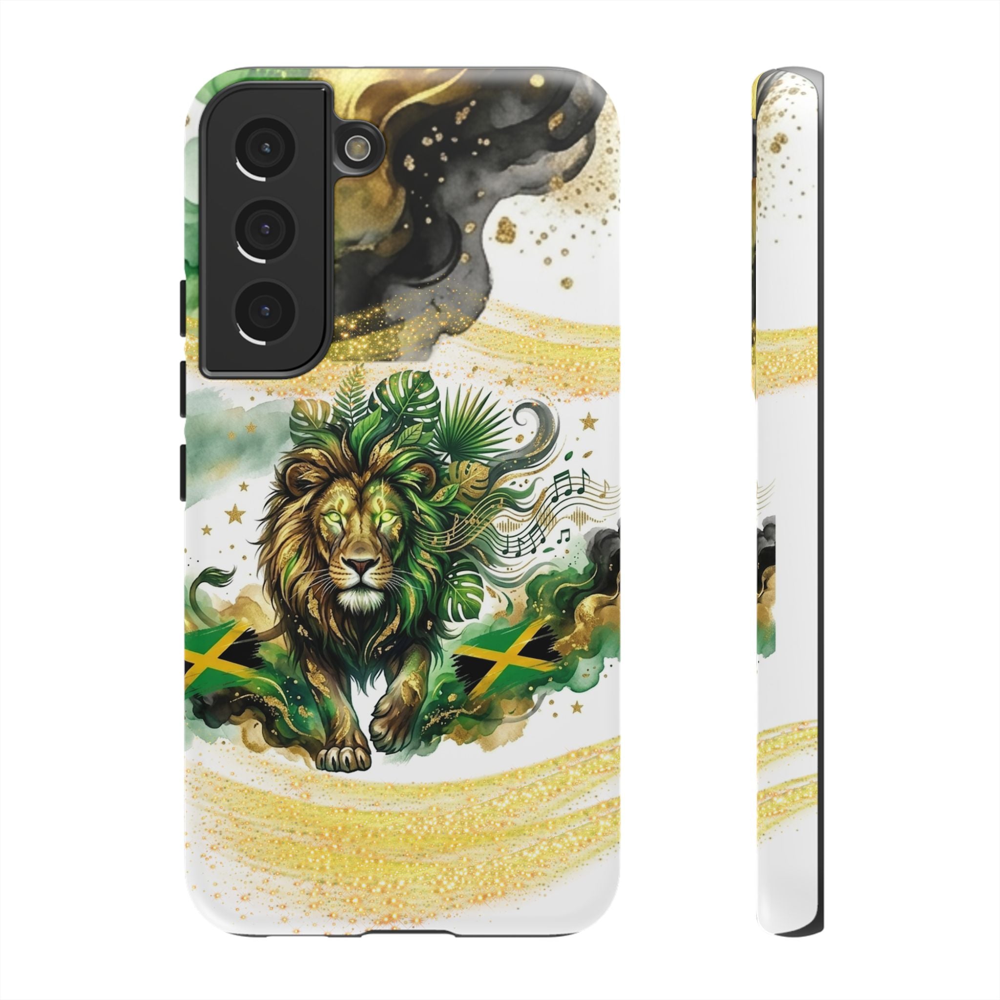 Reggae Lion Phone Case — Jamaican Flag Rasta Art Tough Phone Cover