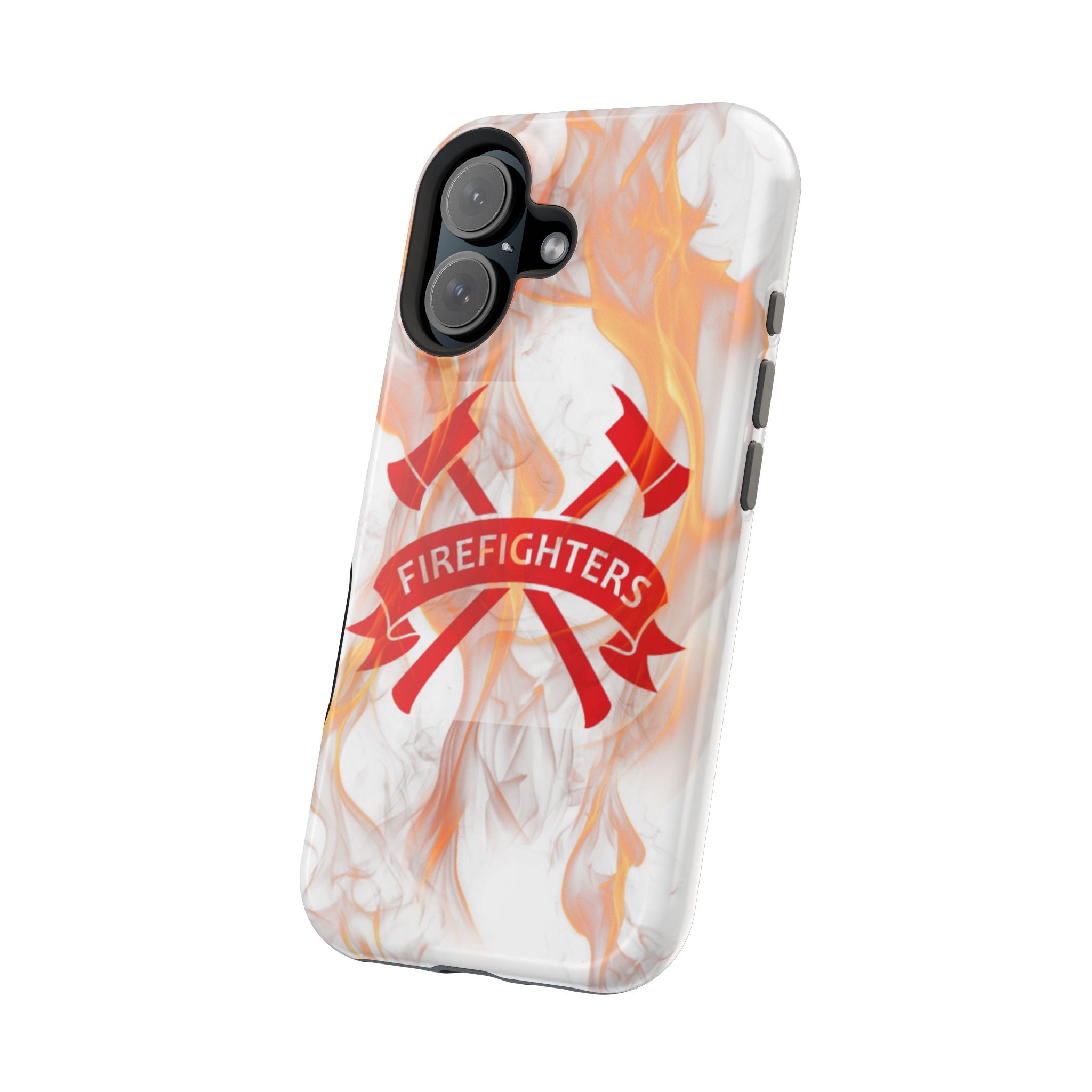 Firefighters Magnetic Impact-Resistant Phone Case — Flame Design with Maltese Cross