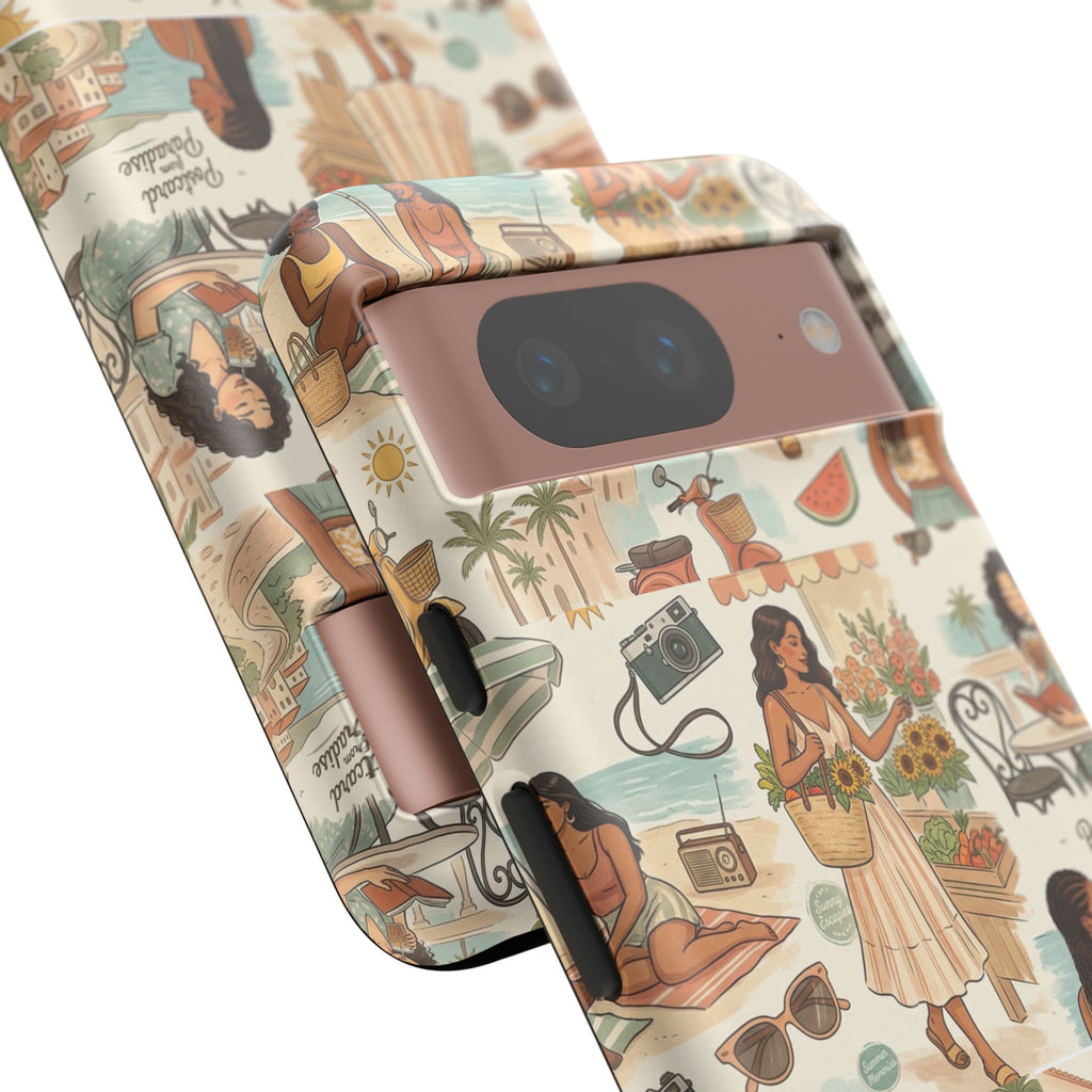 Tropical Vacation Phone Case — Vintage Beach Women Pattern
