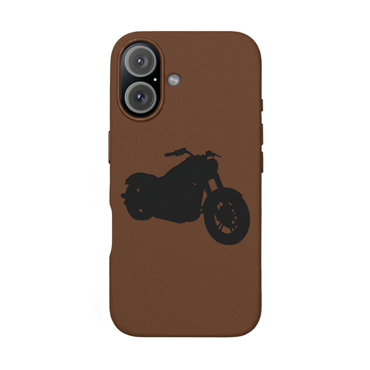 Engraved PU Leather Phone Case — Motorcycle Silhouette