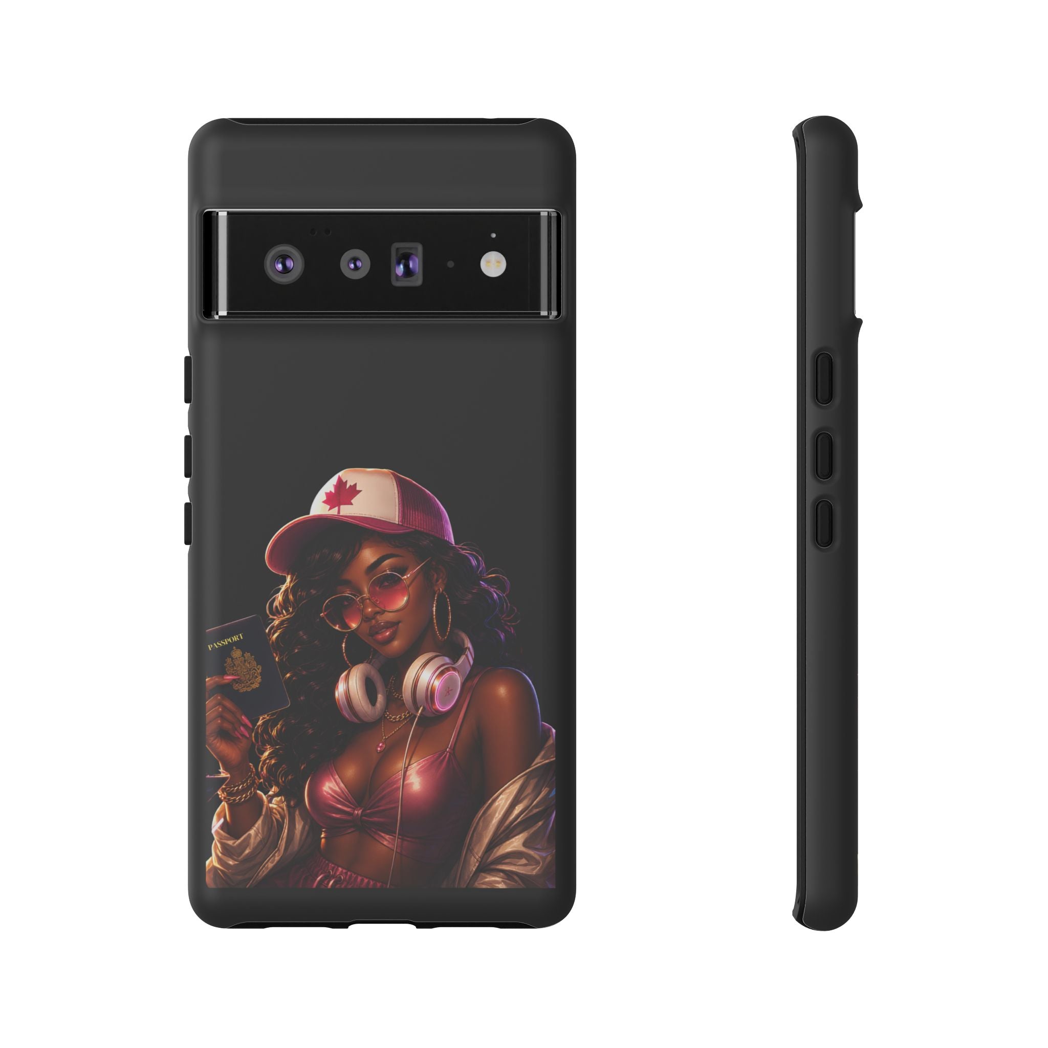 Phone Case — Stylish Urban Woman Design with Maple Cap