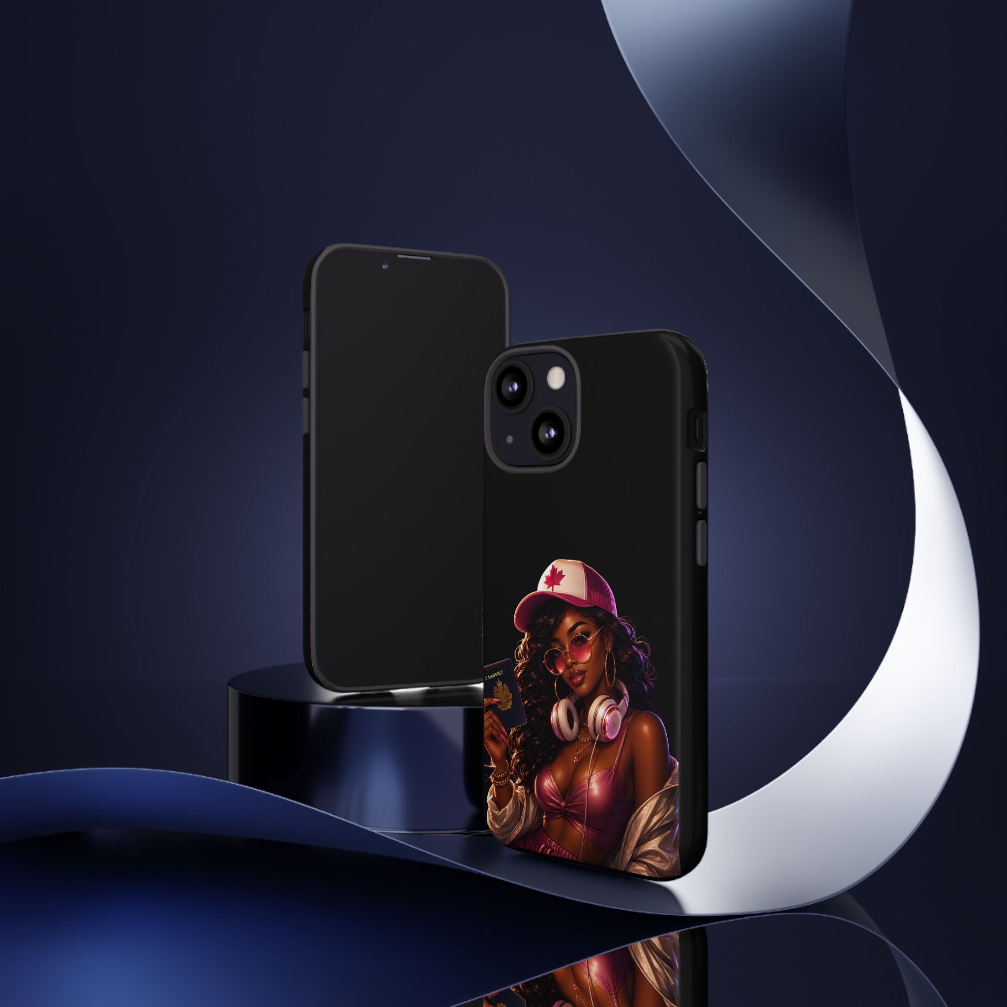 Phone Case — Stylish Urban Woman Design with Maple Cap