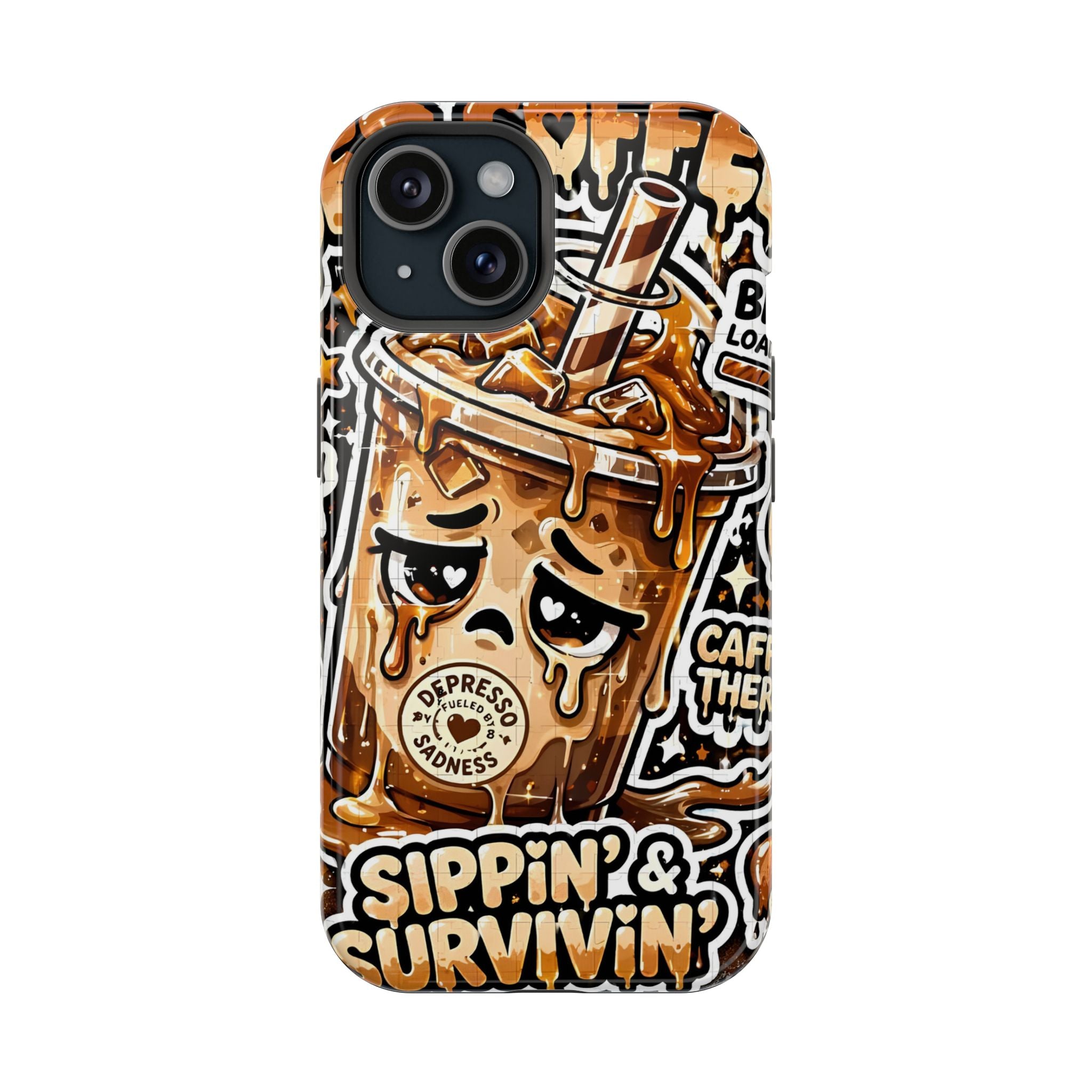 Iced Coffee Phone Case — “Sippin' & Survivin'” Magnetic Impact-Resistant Case