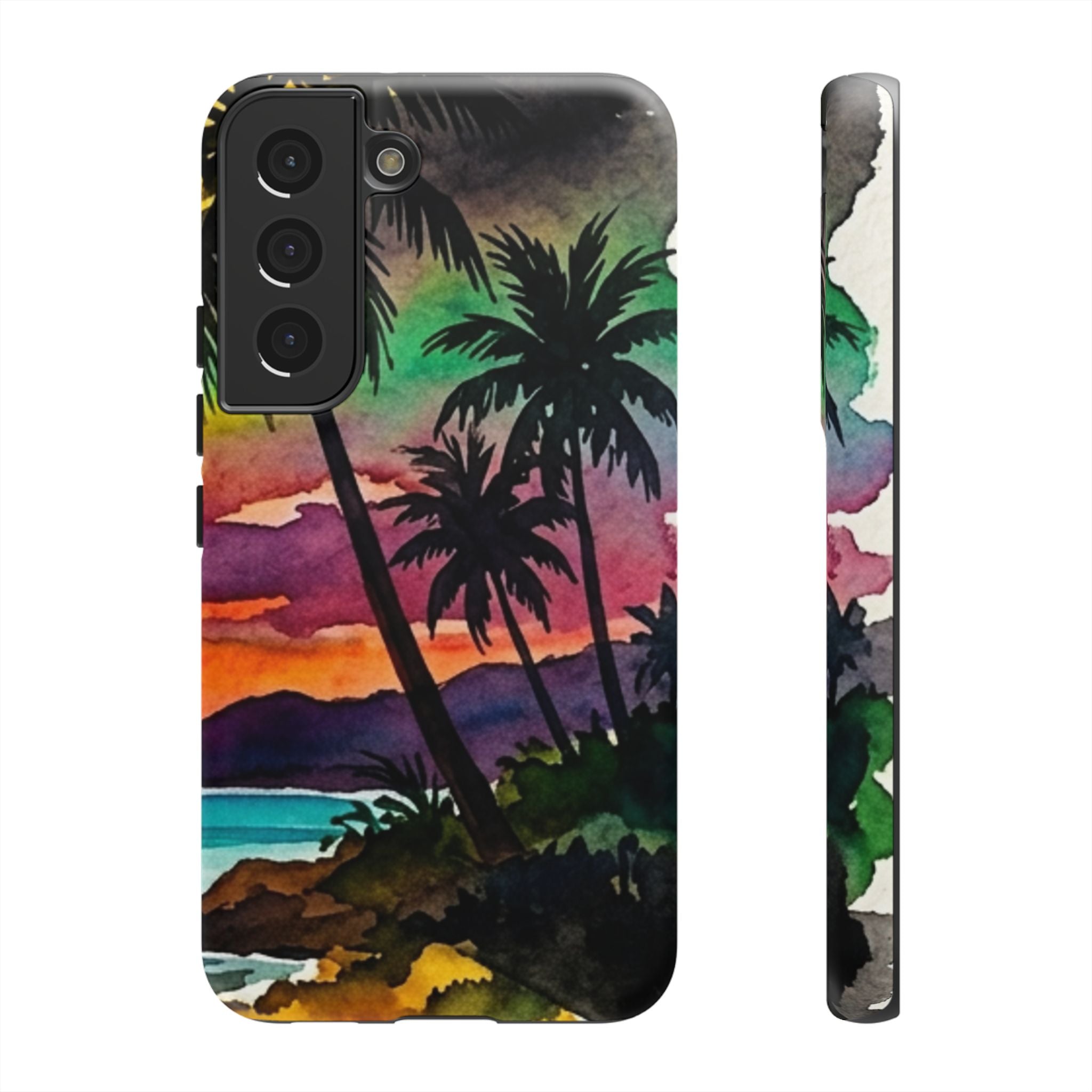 Tropical Sunset Phone Case – Palm Tree Beach Protective Cover