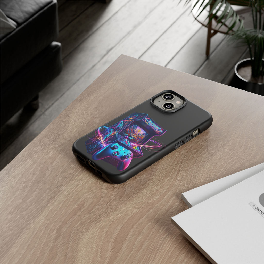 Retro Arcade Phone Case — Neon Gaming Controller Design
