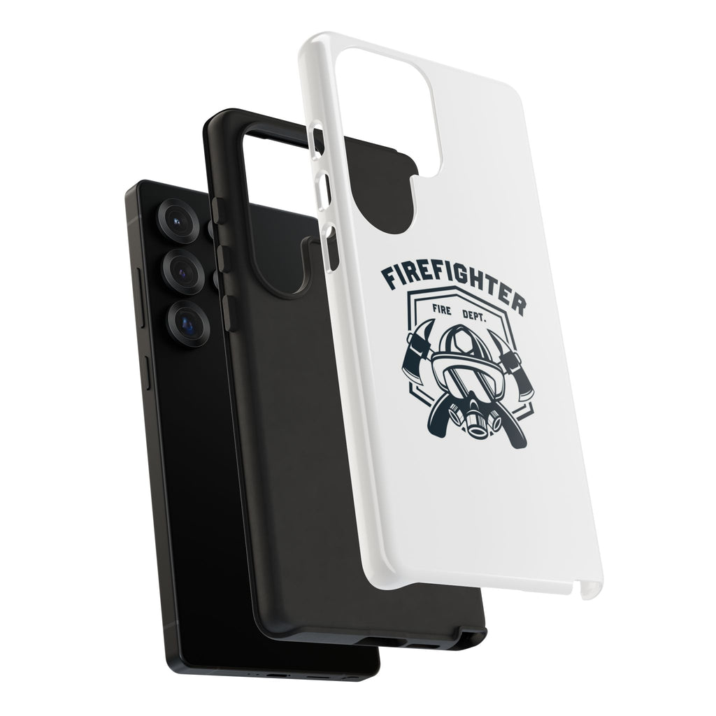 Firefighter Tough Phone Case — Fire Dept Helmet & Axes Protective Cover